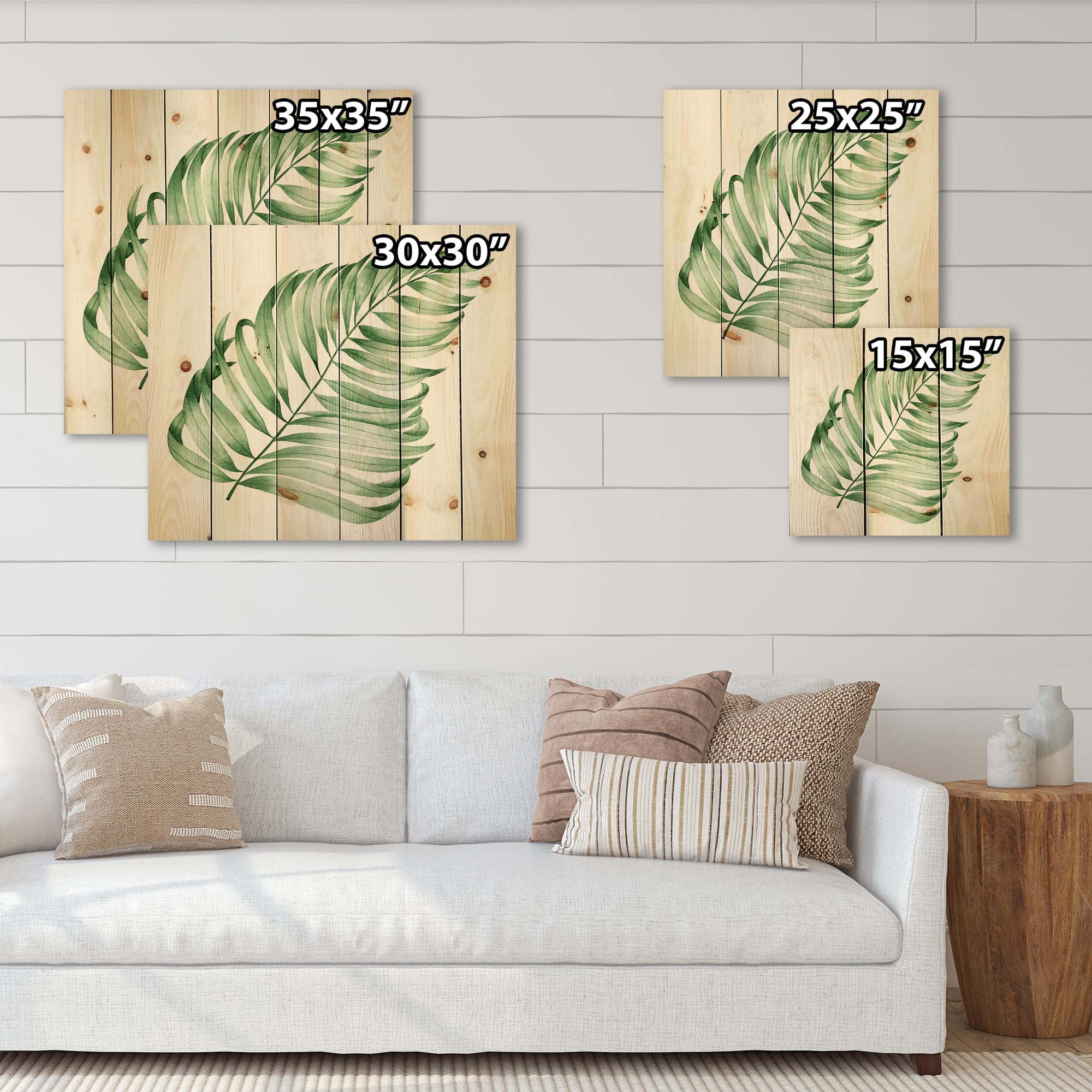 Designart - Tropical Leaf Of Monstera II - Farmhouse Print on Natural Pine Wood