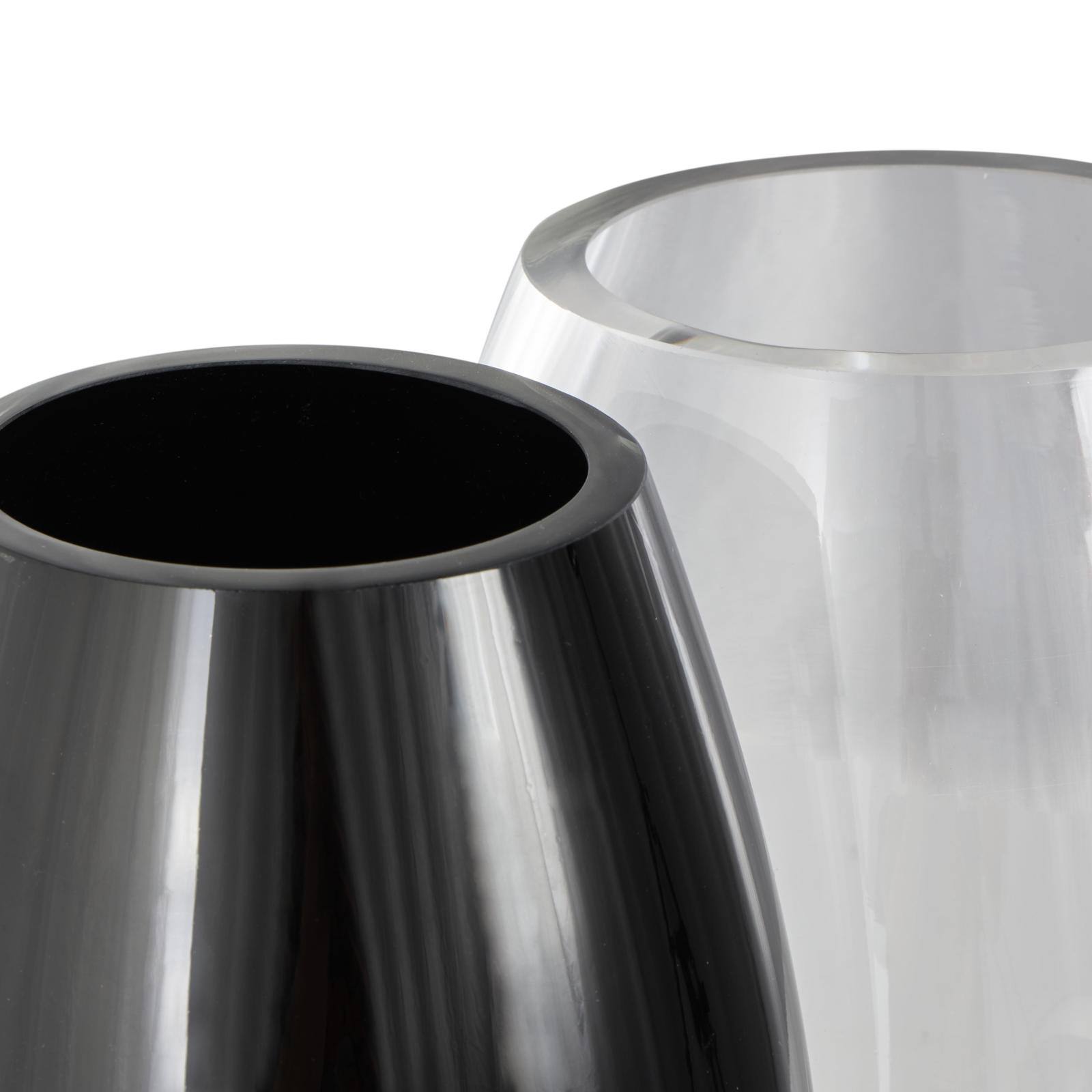Black & Clear Abstract 2 Opening Recycled Glass Vase