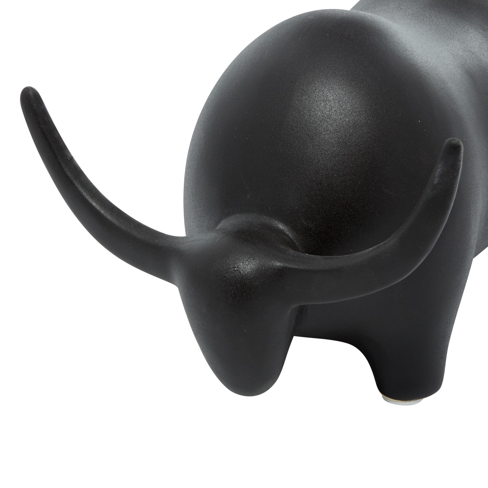 11" Black Contemporary Bull Sculpture