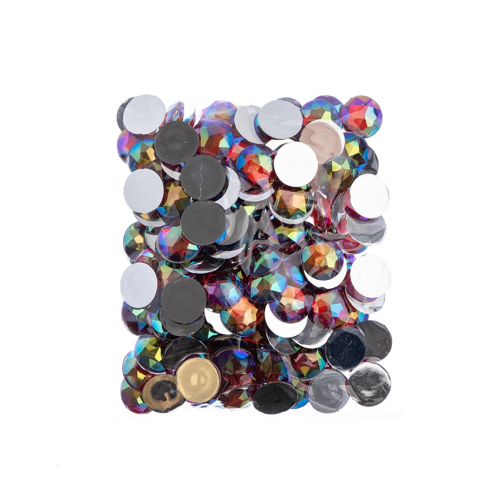 John Bead 16mm AB Acrylic Round Flat Back Rhinestones, 200ct.