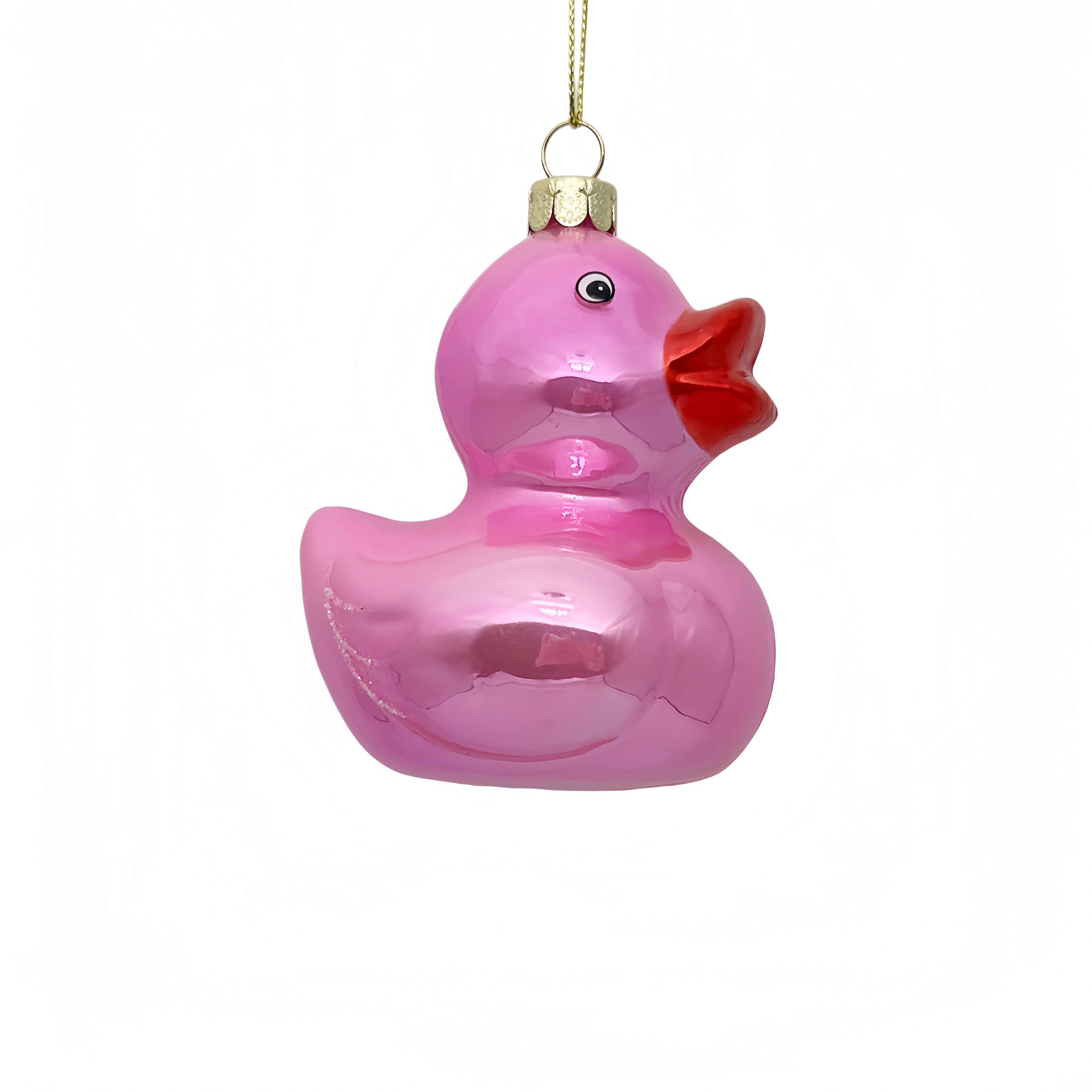 3.5" Pink Duck Glass Ornament by Ashland®