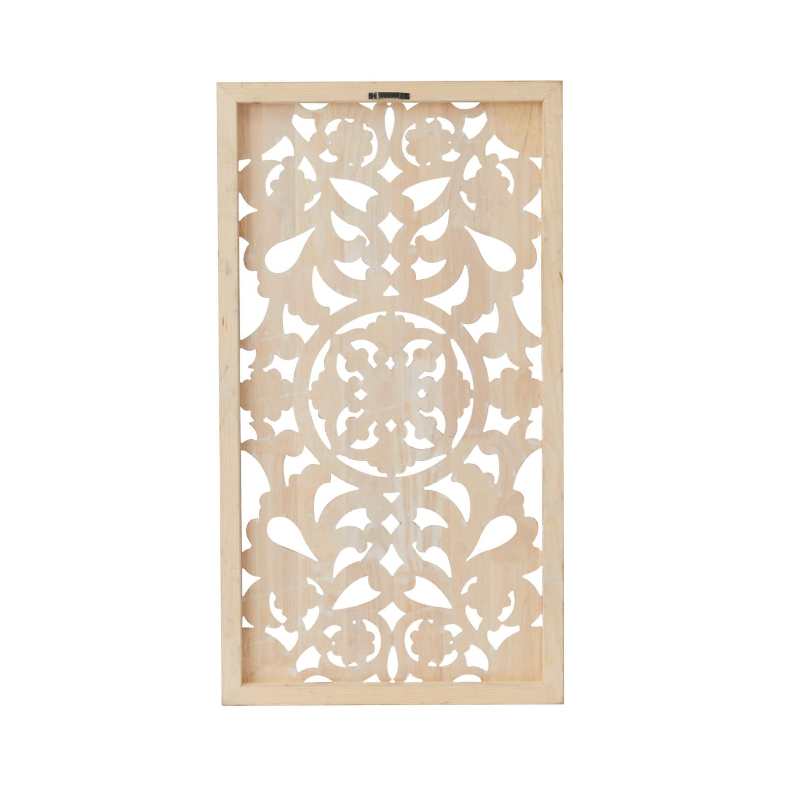 Brown Wood Bohemian Floral Wall Decor 37" x 17" x 2"