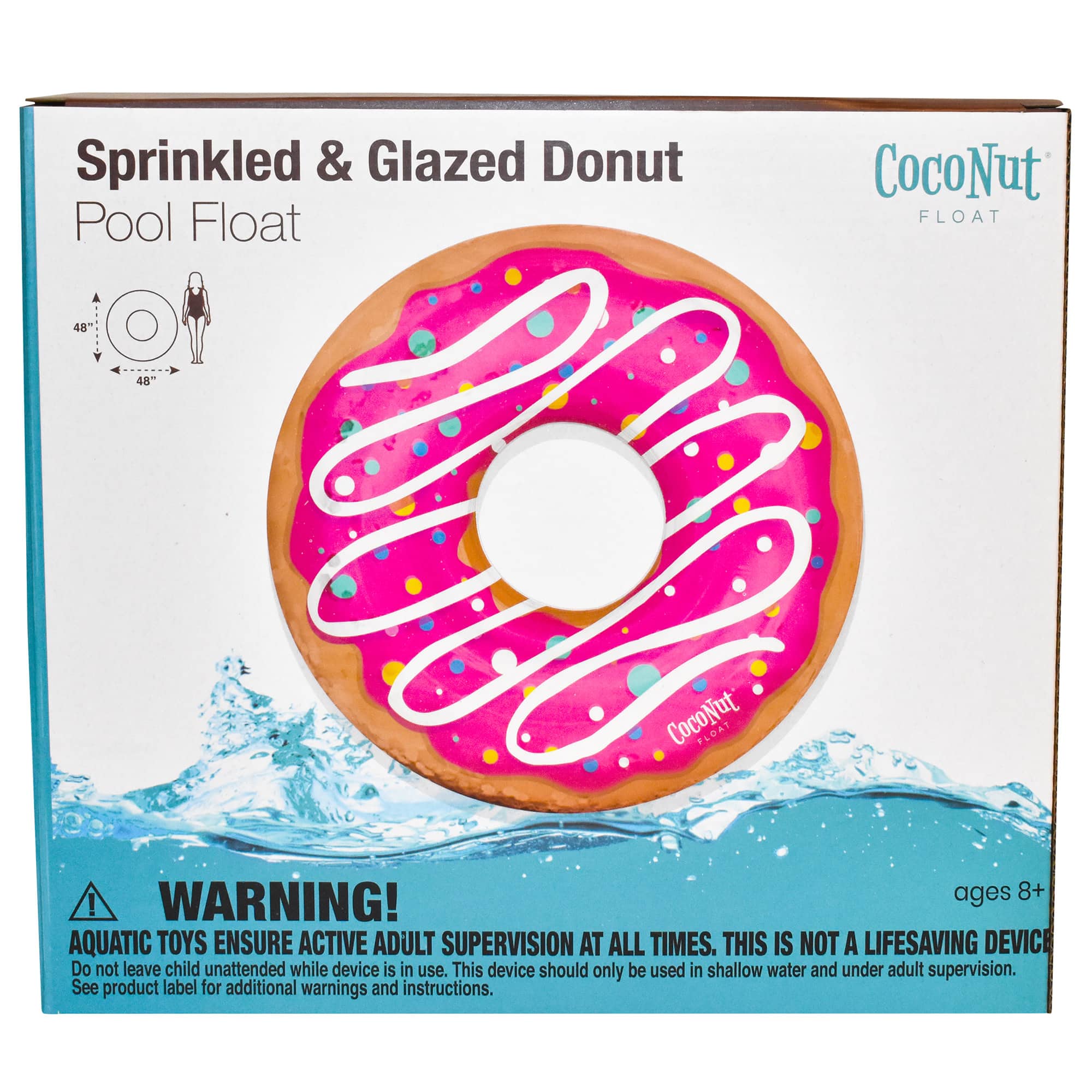 CocoNut Float 4ft. Pink Sprinkled & Glazed Donut Pool Float