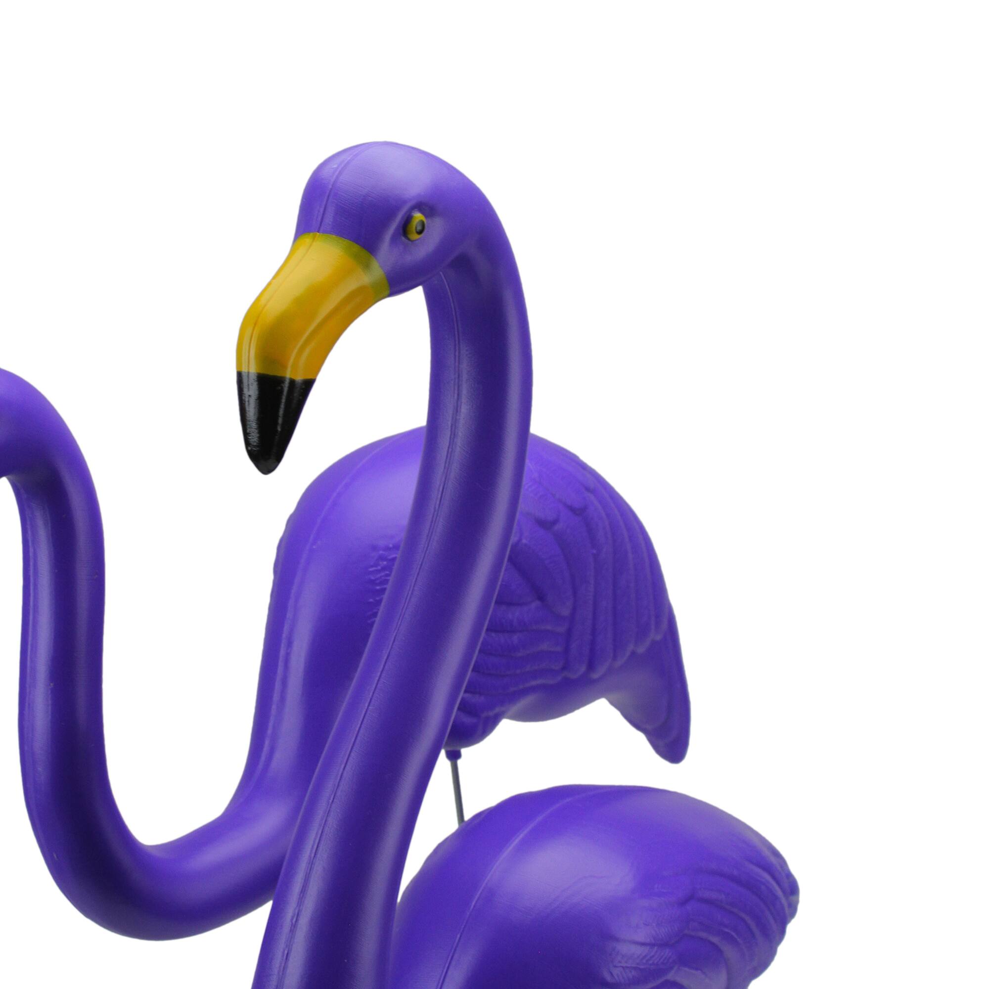 Tropical Purple Flamingo Outdoor Lawn Stakes, 2ct.
