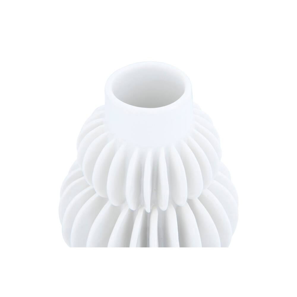 Hello Honey® 5" Handmade Stoneware Vase With Half Circle Pleated Design