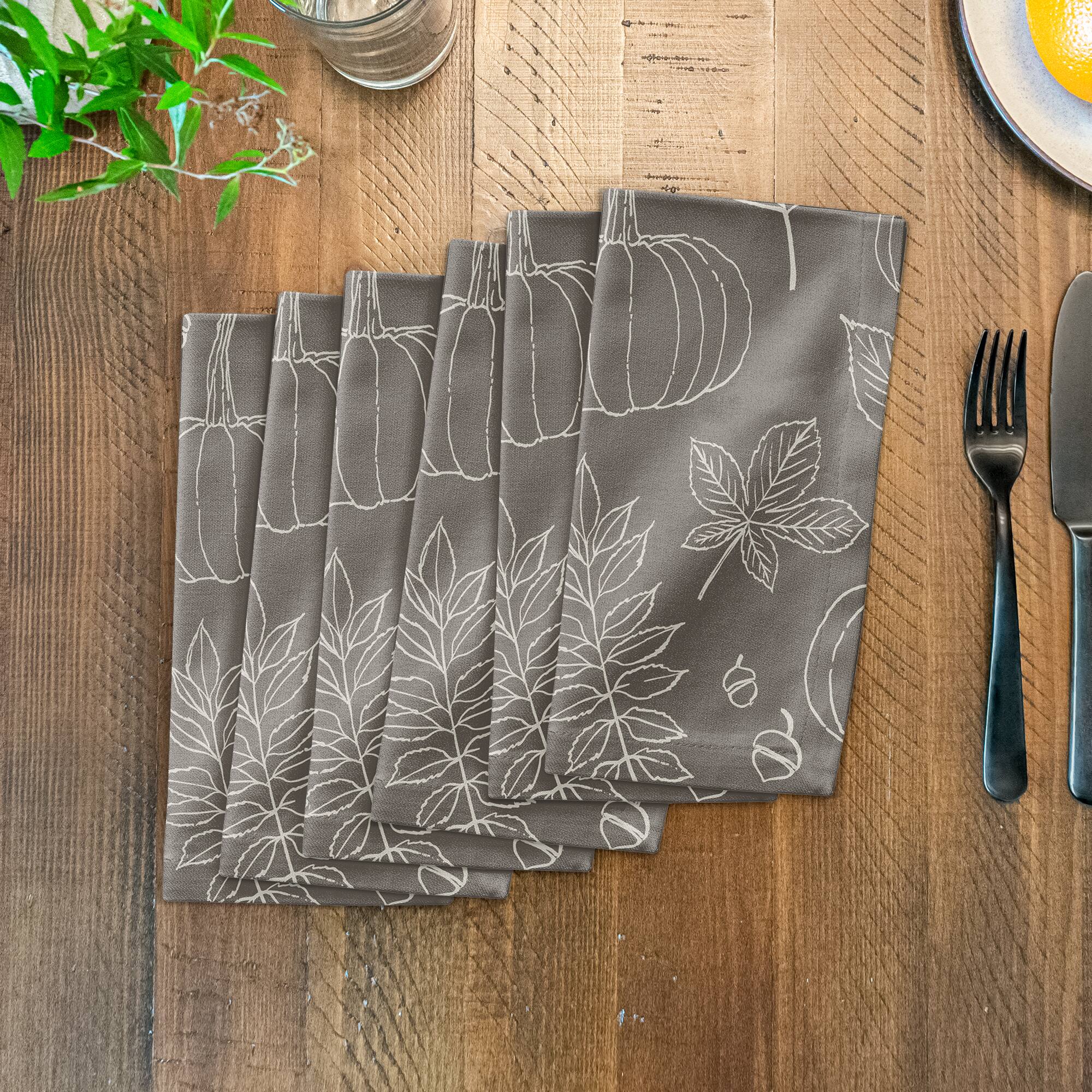 Gray Fall Pattern Cotton Twill Napkin