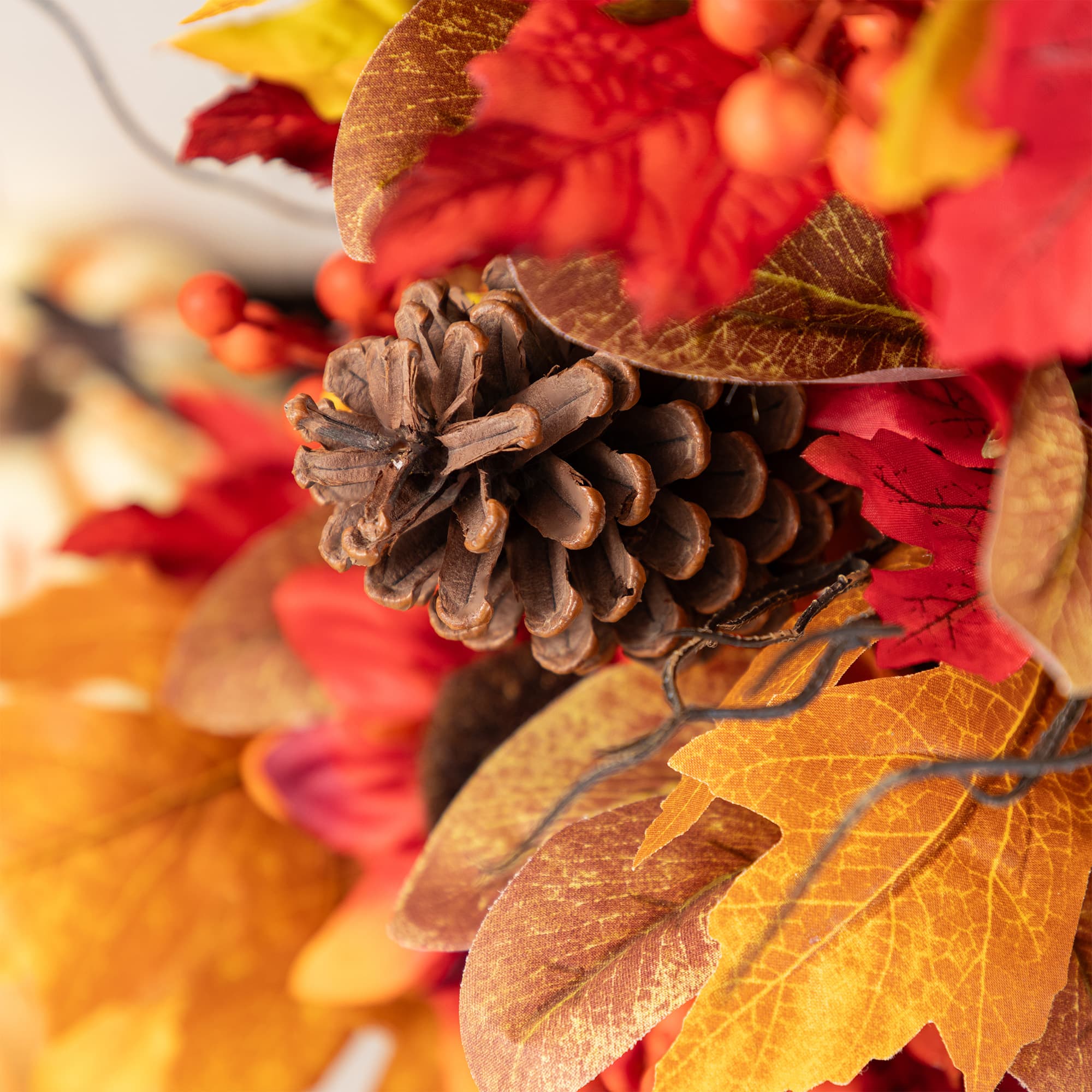 Glitzhome® 36" Fall Sunflower, Pinecone and Berry Porch Tree