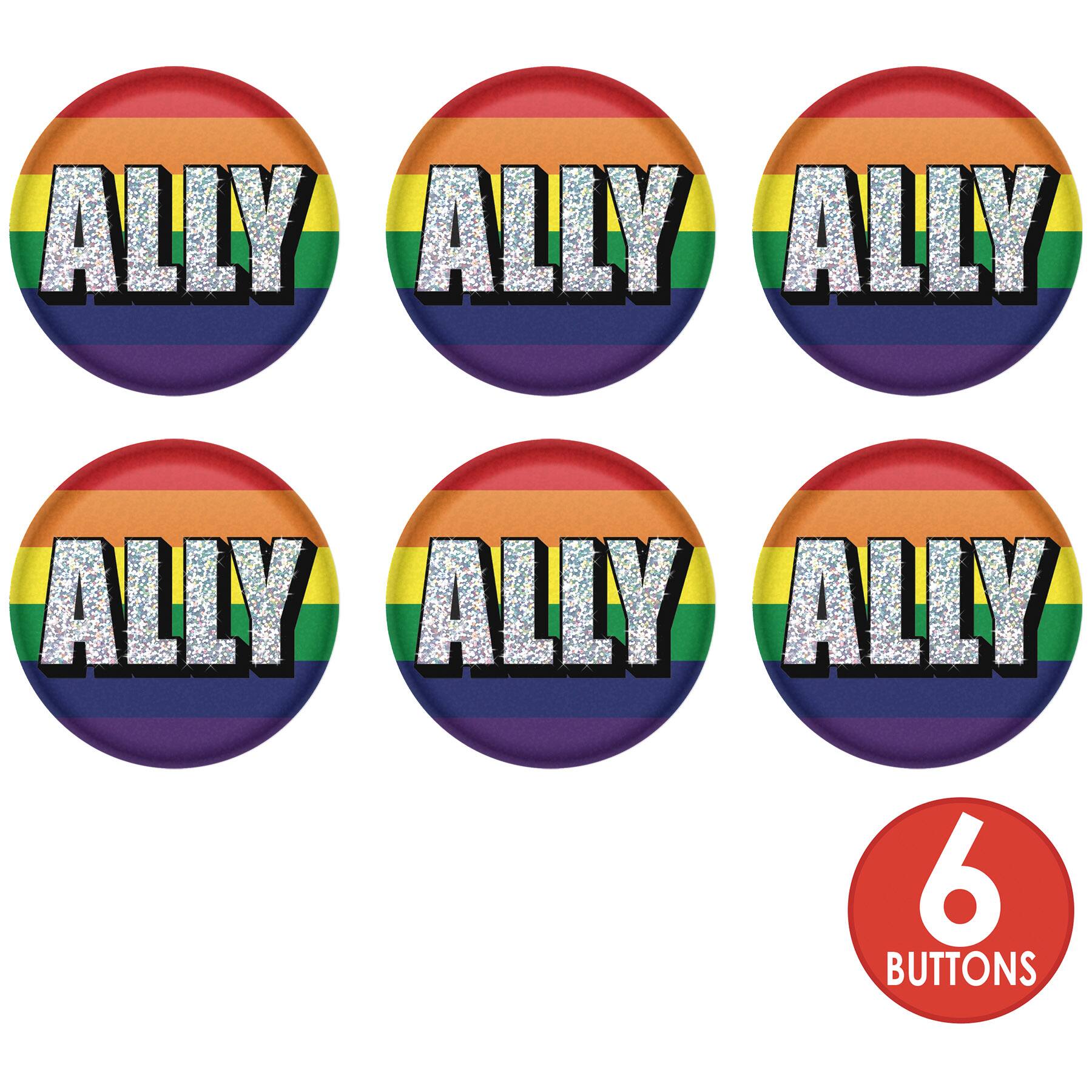 Beistle 2" Pride Ally Buttons, 6ct.