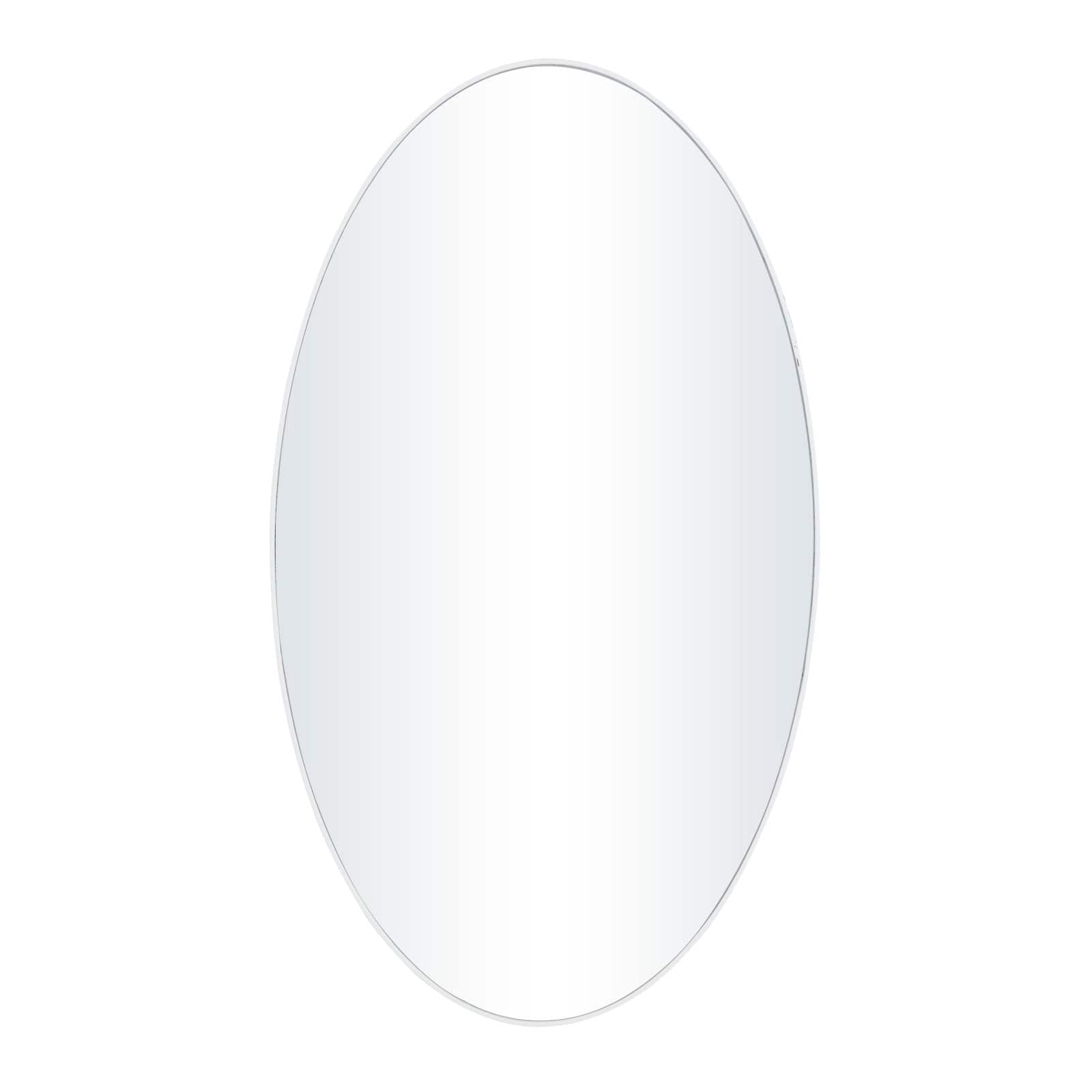 White Contemporary Wall Mirror, 18" x 1" x 32"