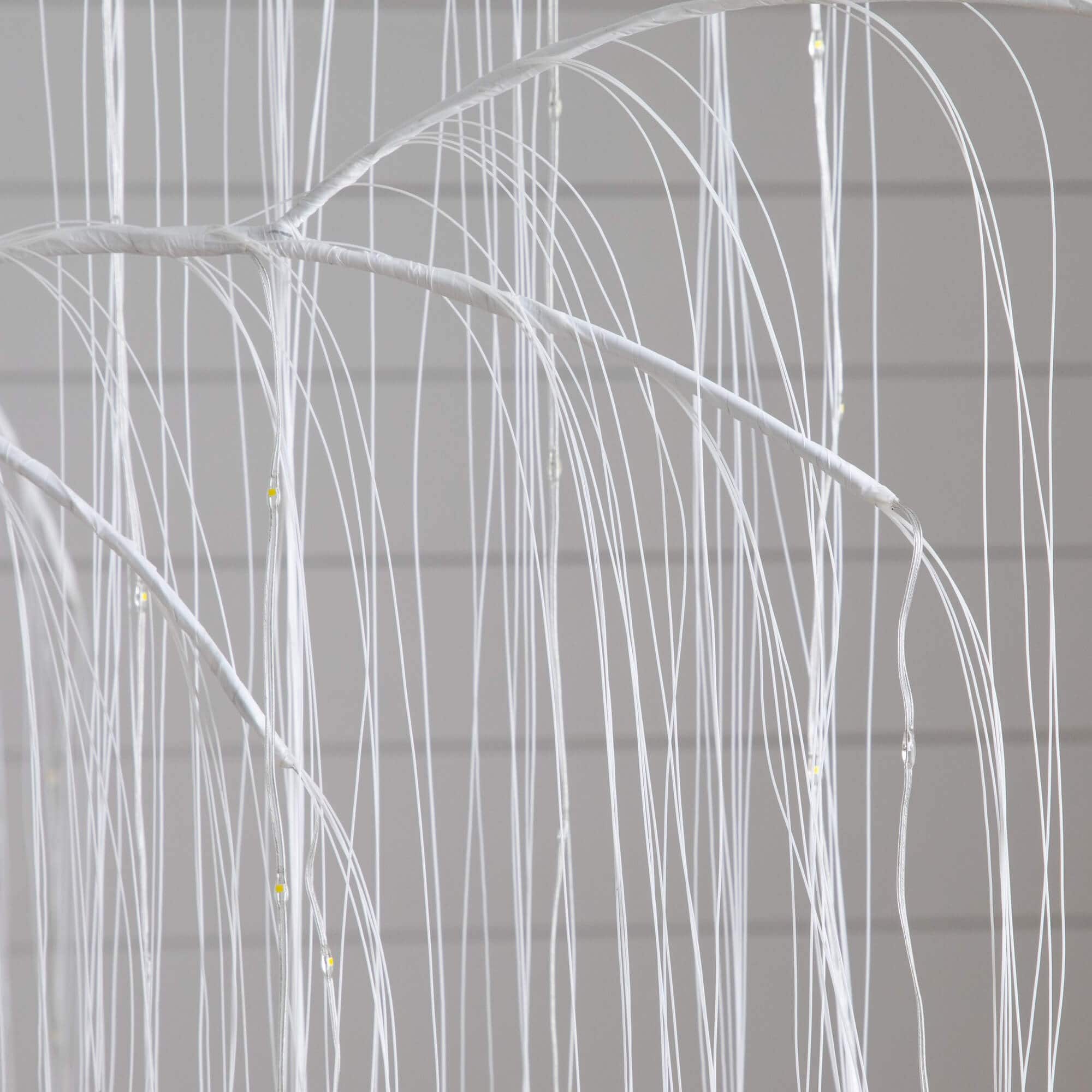 7ft. Pre-Lit Artificial White Willow Tree with 400 Cool White LED Light