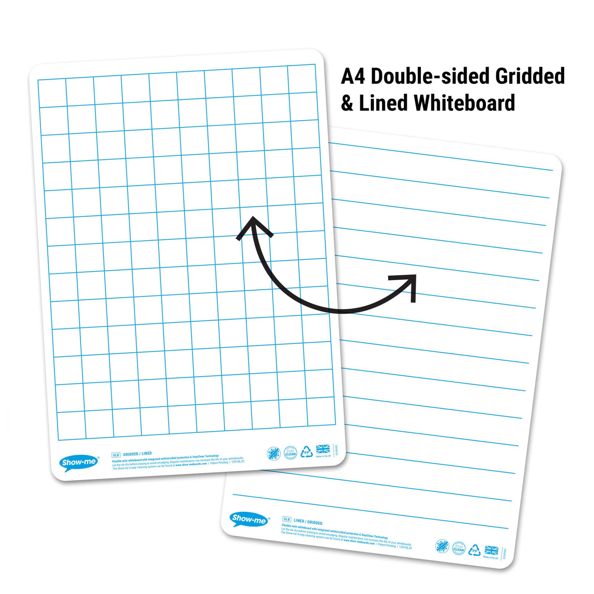 Show-me® A4 Lined/Gridded Lapboards Bulk Box Set