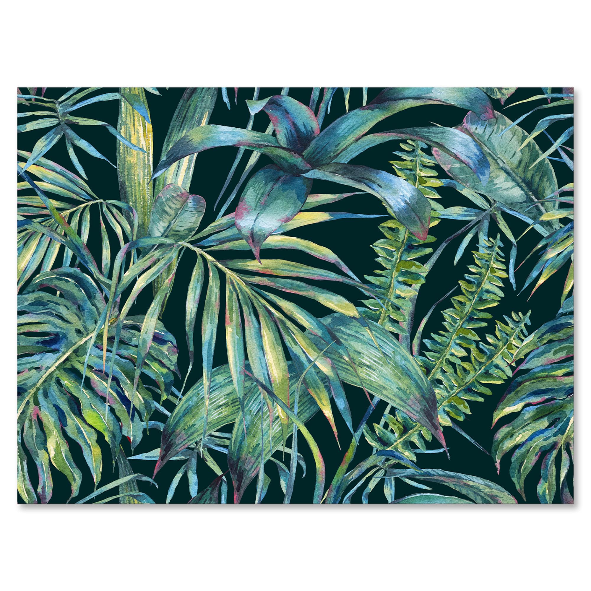 Designart - Natural Leaves Exotic On Dark I
