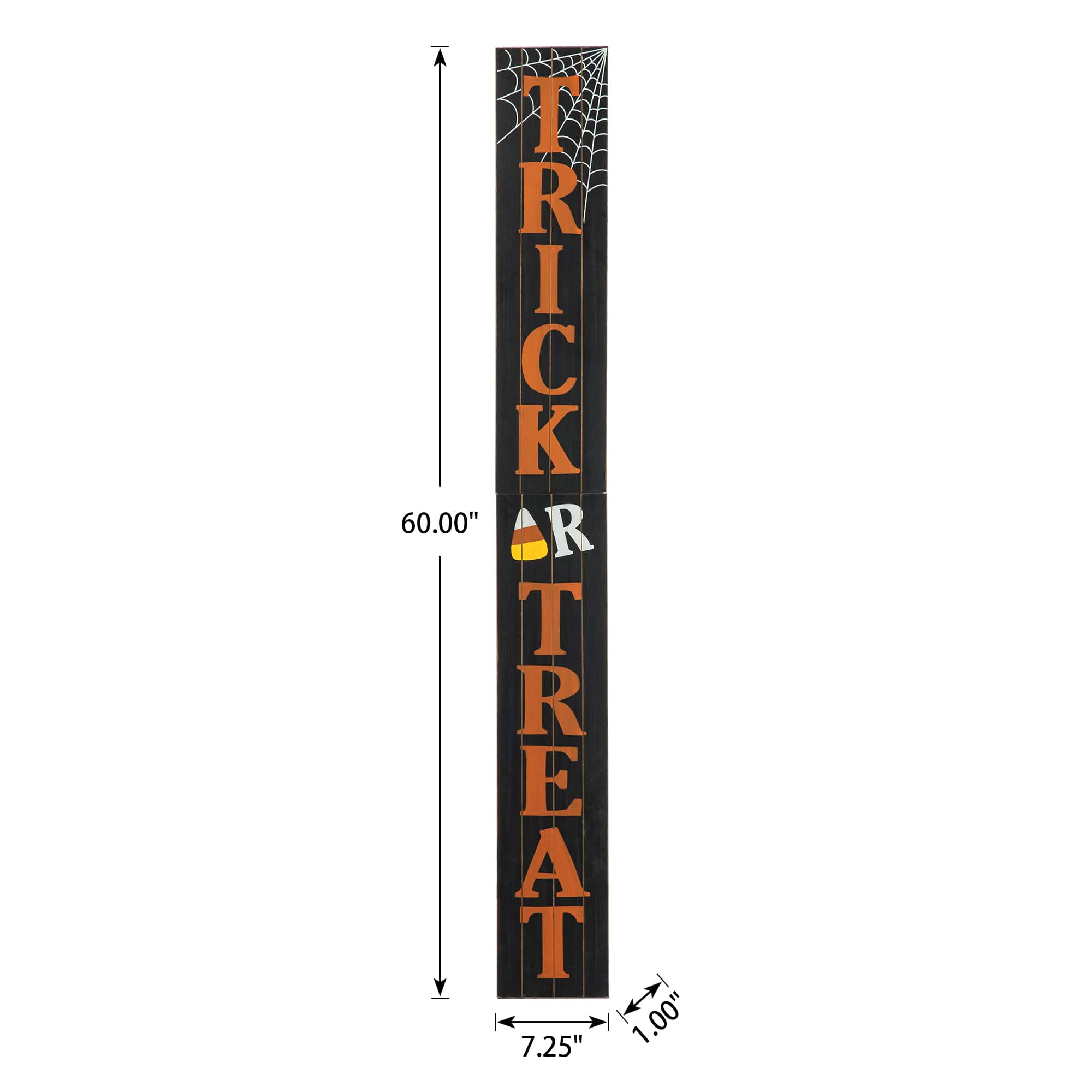 Glitzhome® Orange & Black Wooden Trick or Treat Porch Sign