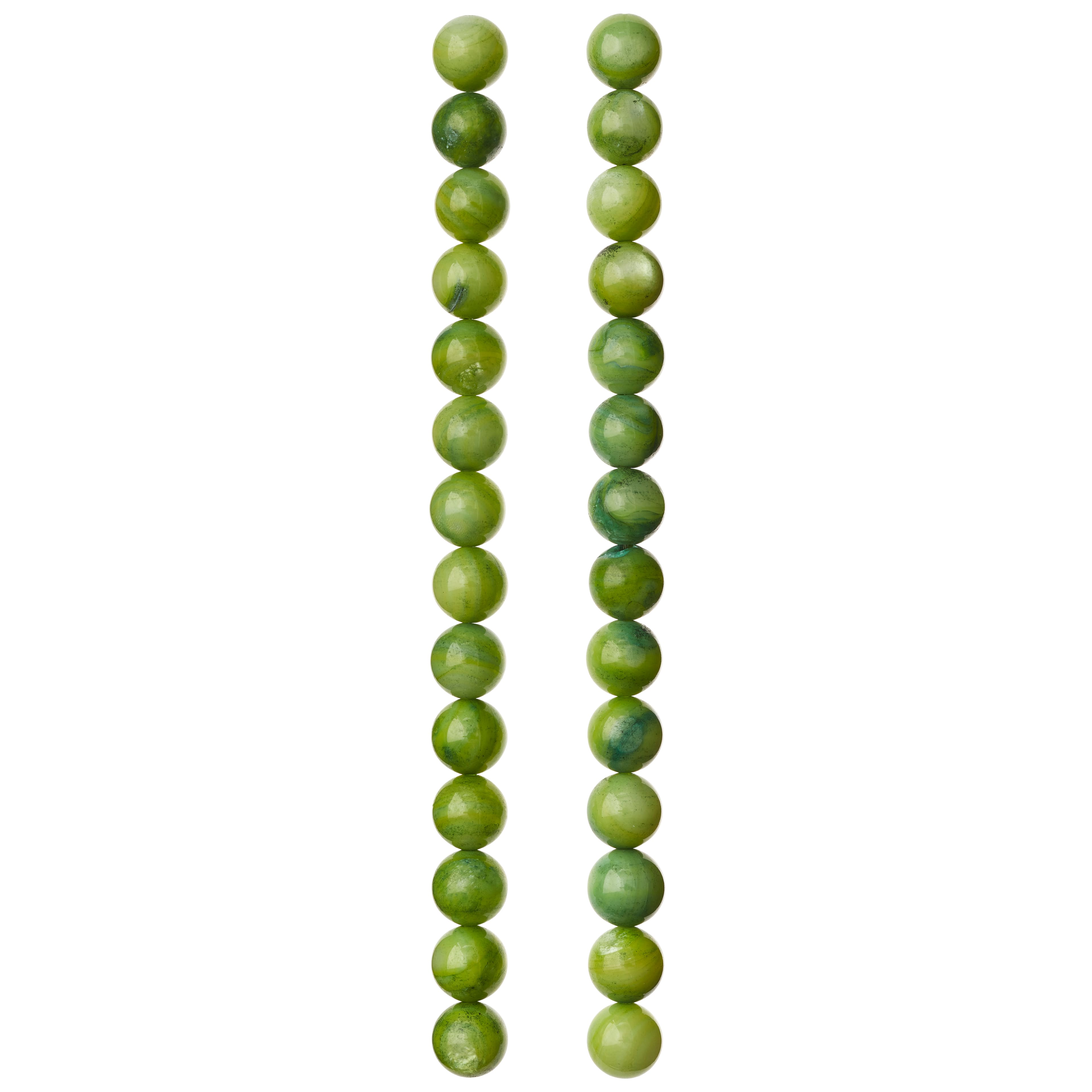 12 Pack:  Green Shell Round Beads, 8mm by Bead Landing™