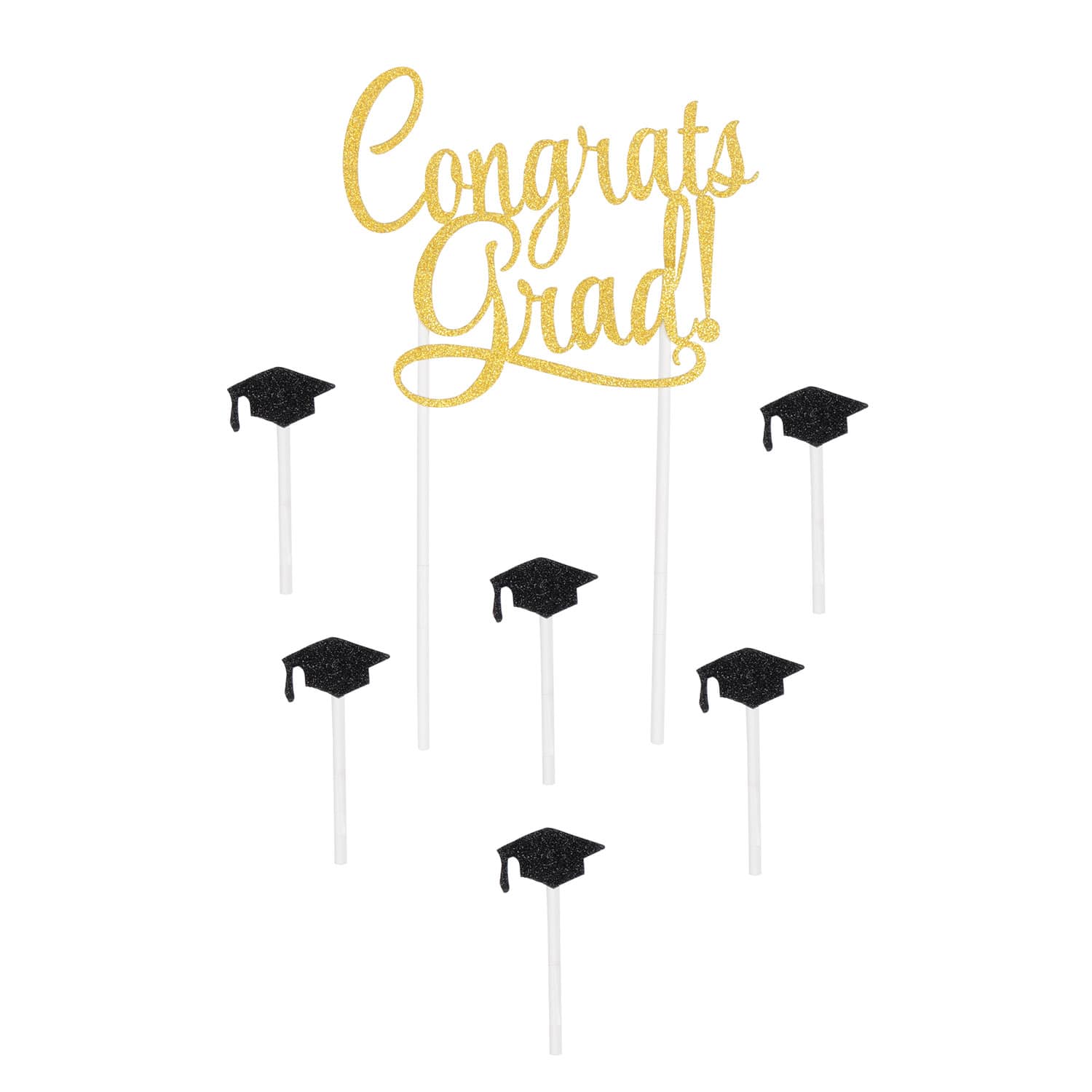 Beistle Congrats Grad! Cake Toppers & Picks Set