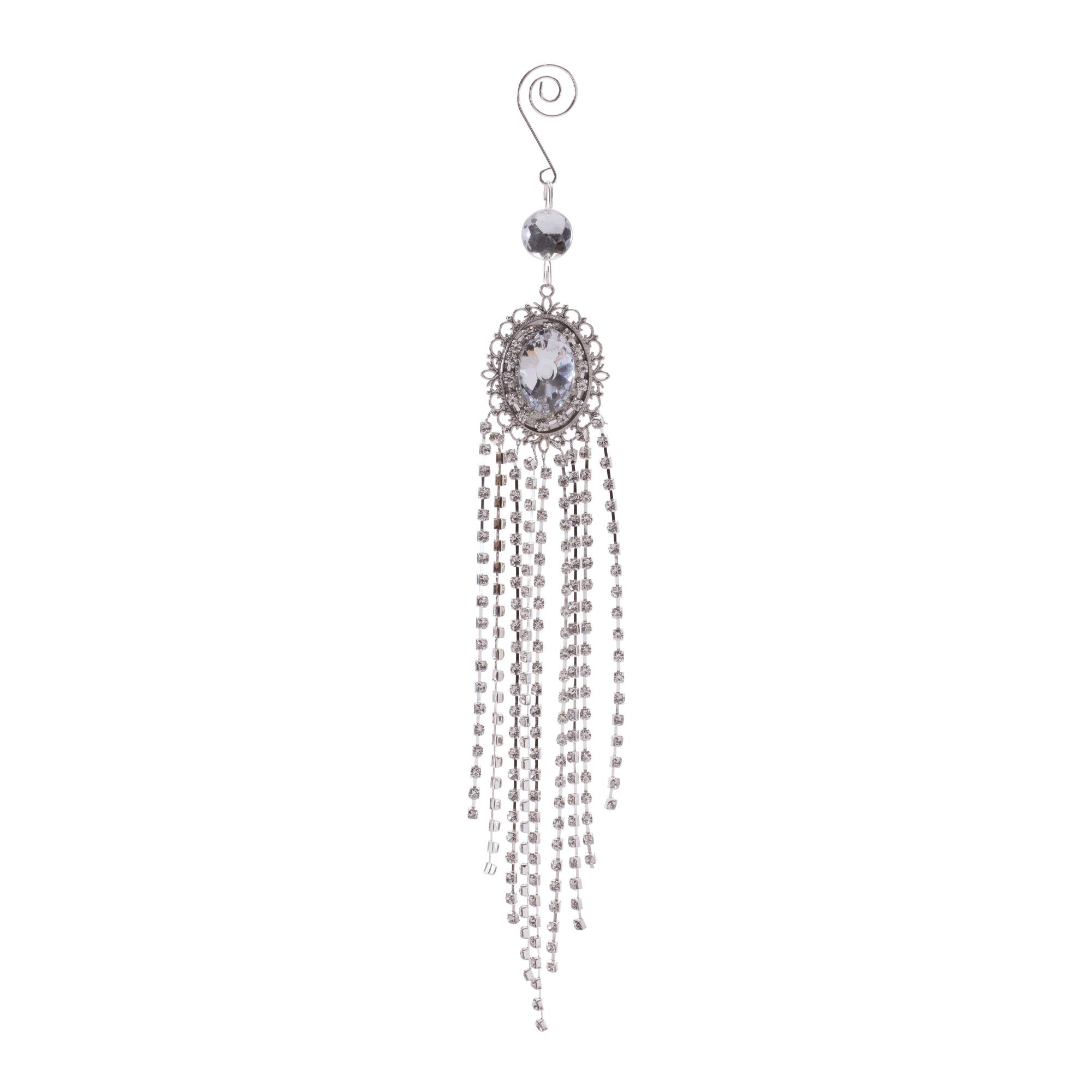 Melrose 13.25" Silver Jewel Drop Ornaments, 12ct.