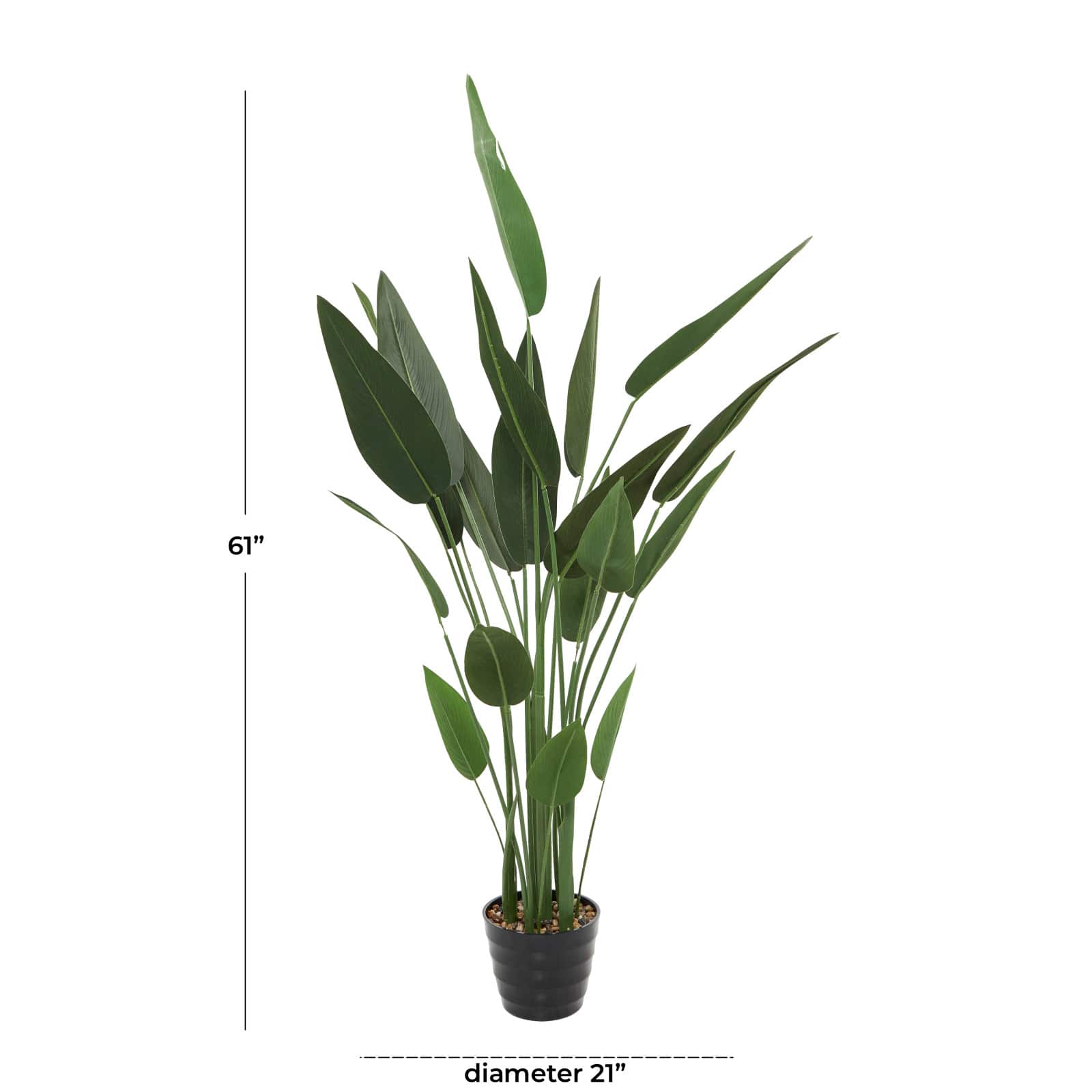 61" Green PVC Contemporary Potted Artificial Tree