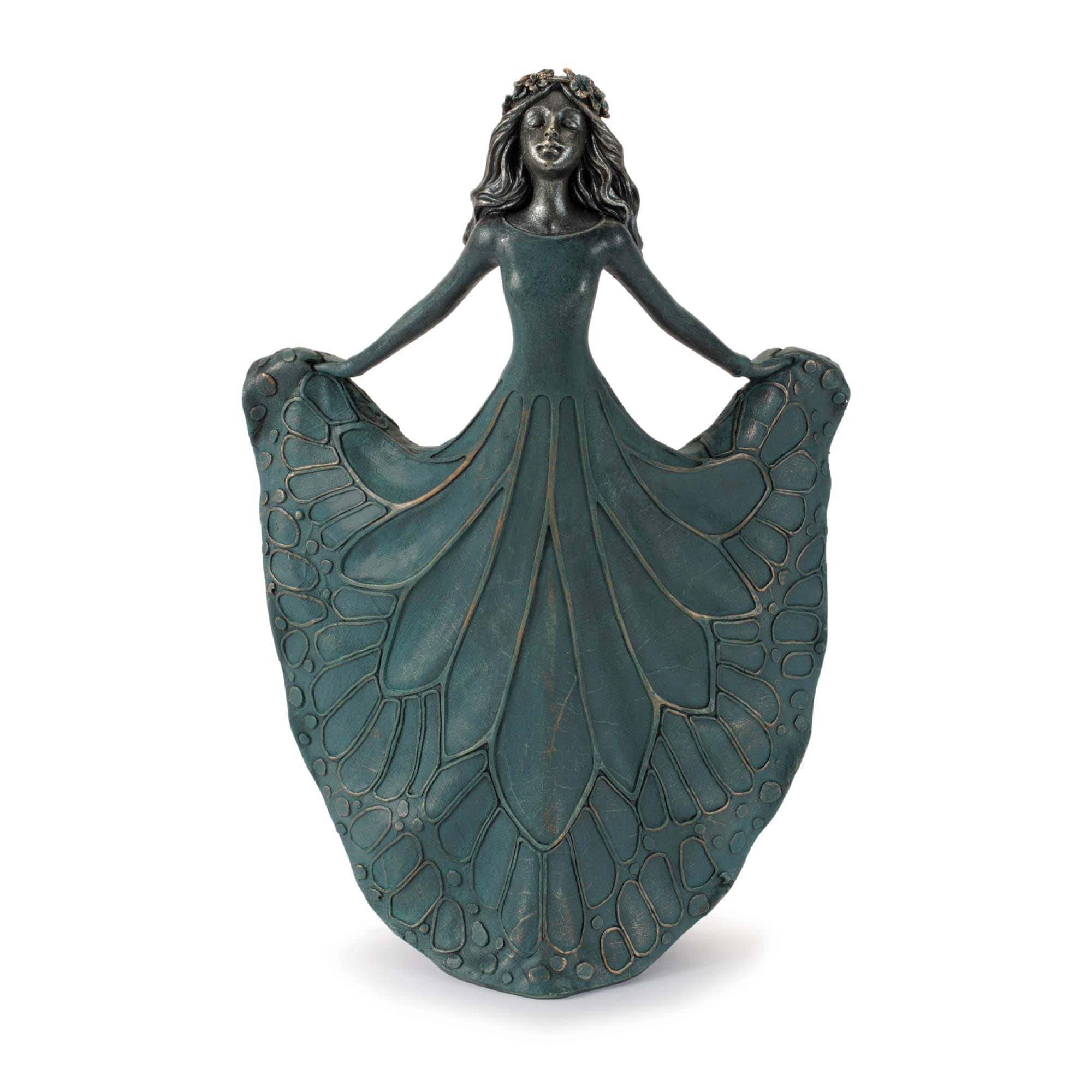 Melrose 12.75" Teal & Gray Butterfly Wing Fairy Figurine