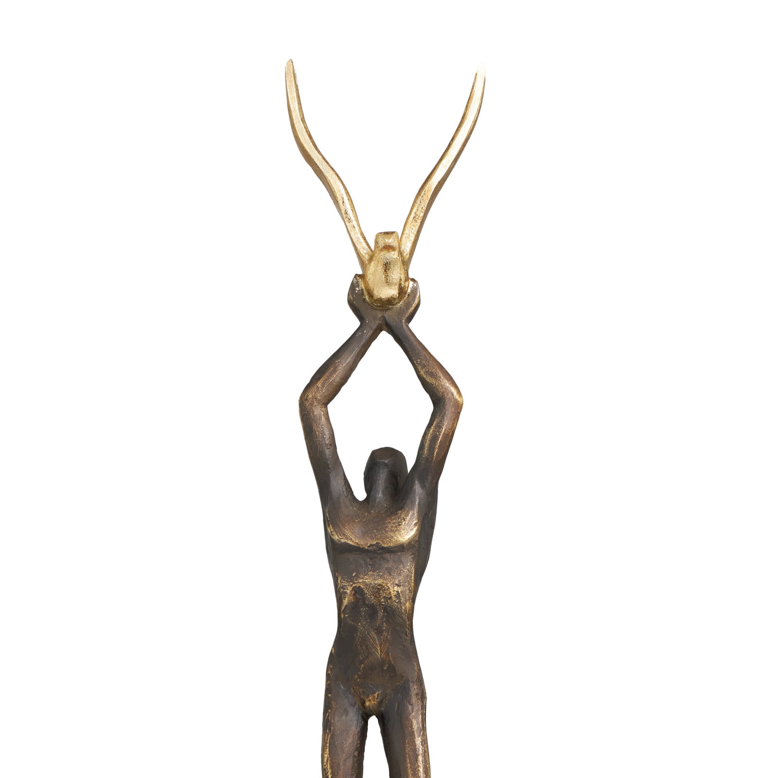 24" Silver Polystone People Sculpture with Stainless Steel Accents