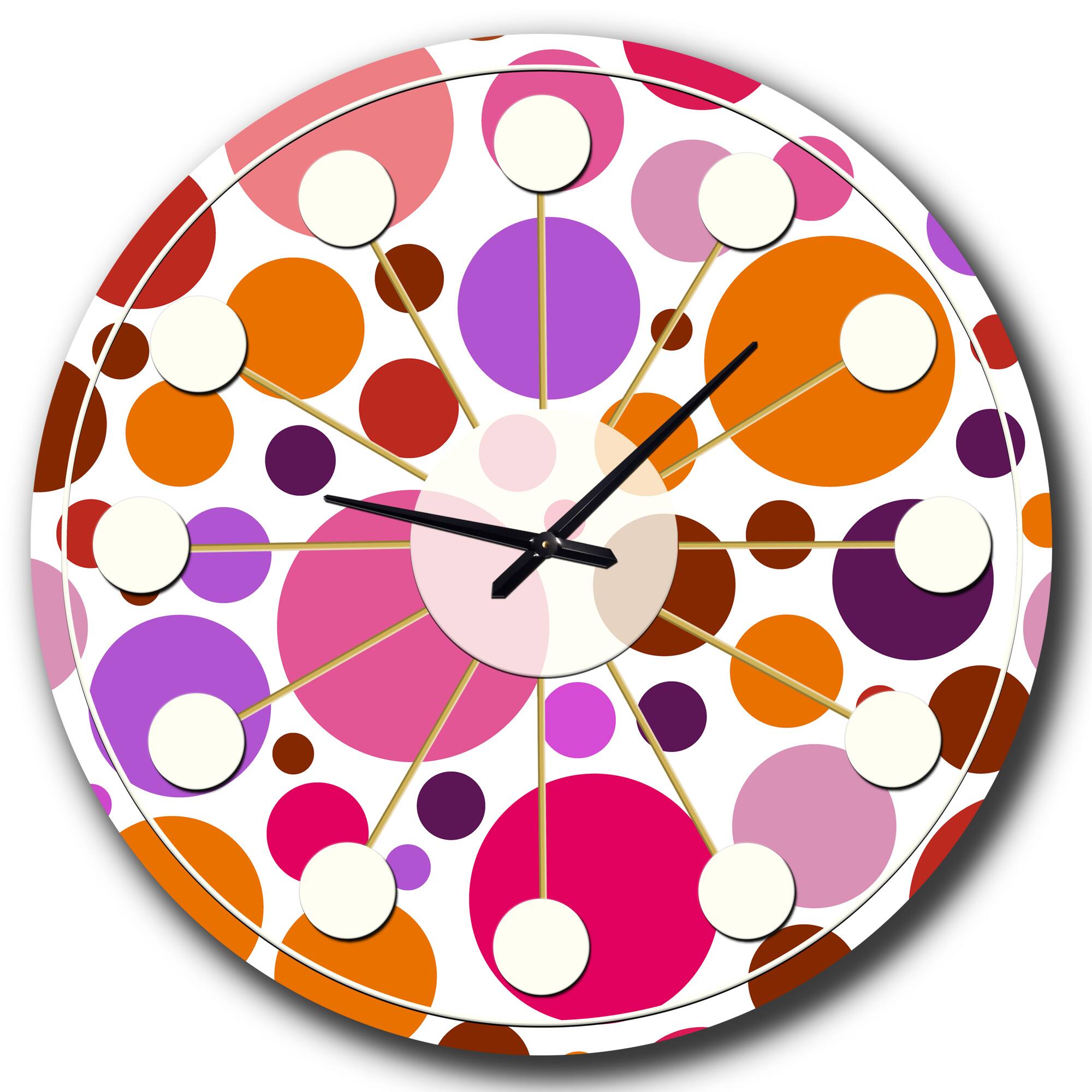 Designart 'Abstract Geometric Circular Retro Ii Mid-Century Modern Wall Clock