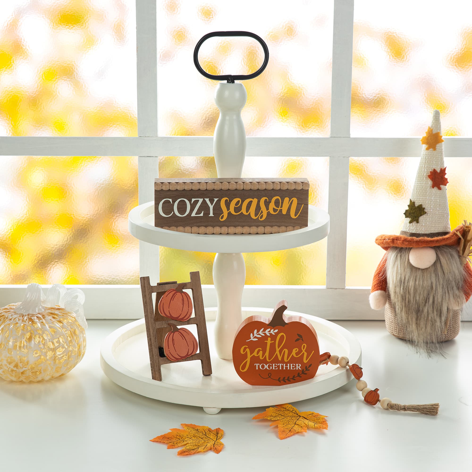 Glitzhome® Fall Wood Word Signs Table Décor Set