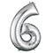 34" Silver Number Foil Balloon