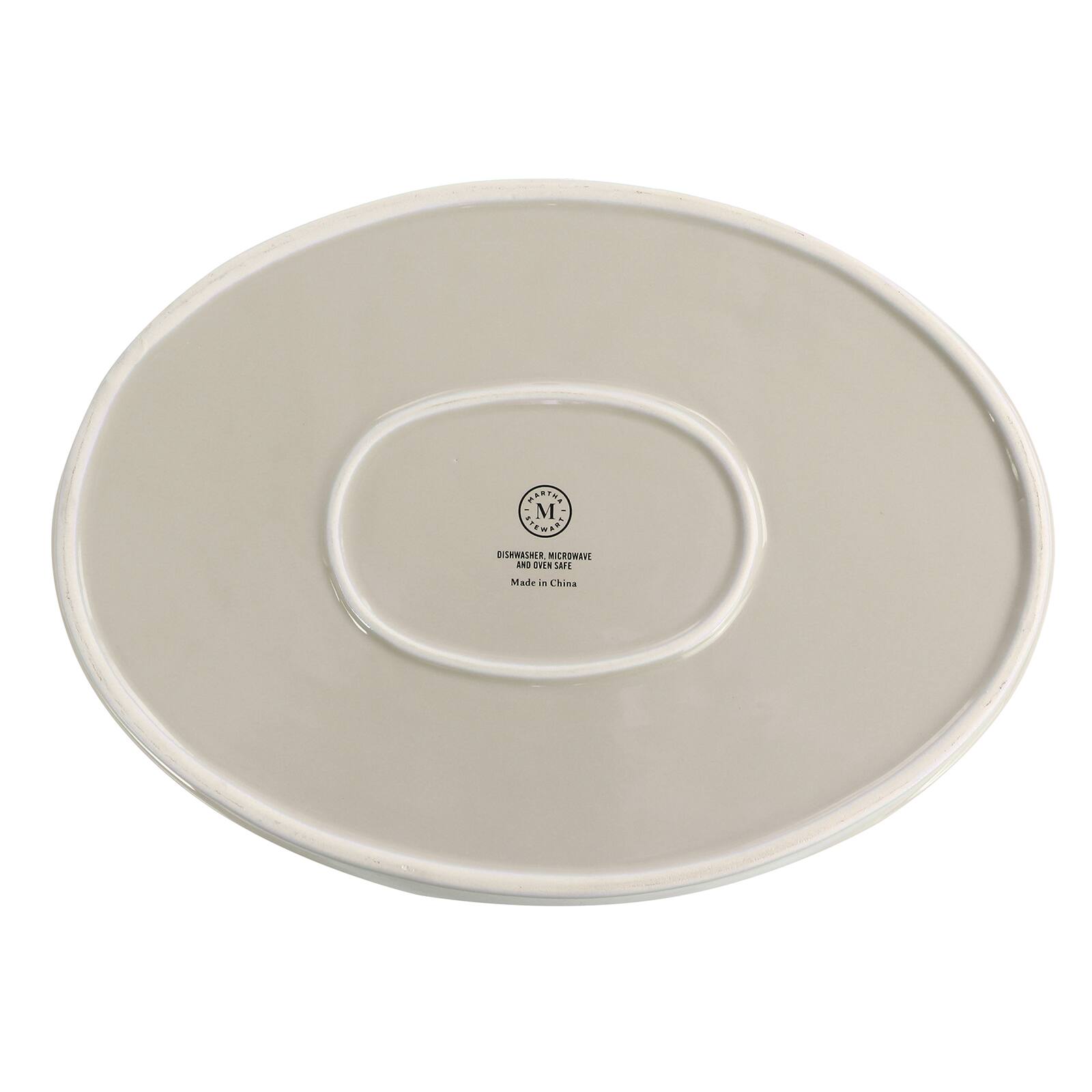 Martha Stewart 13" Taupe Ceramic Oval Baker