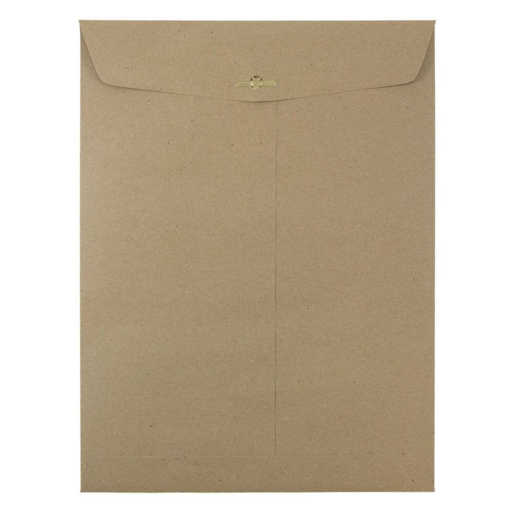 JAM Paper 9" x 12" Brown Kraft Envelopes with Clasp