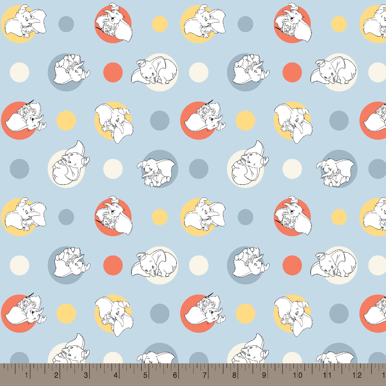 Disney® Classics Dumbo Light Blue Polka Dot Cotton Fabric
