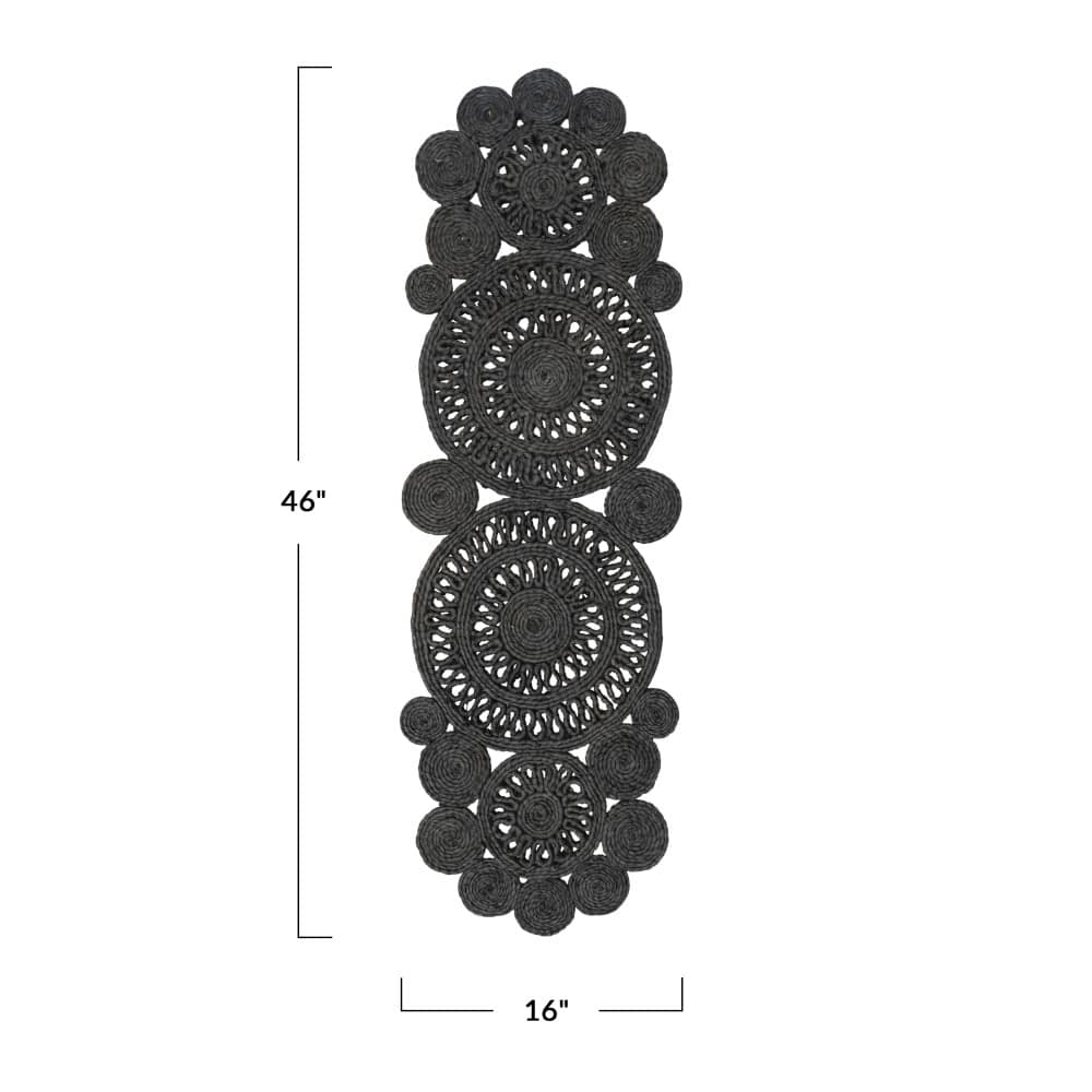 Hello Honey® 46" Black Handwoven Jute Table Runner