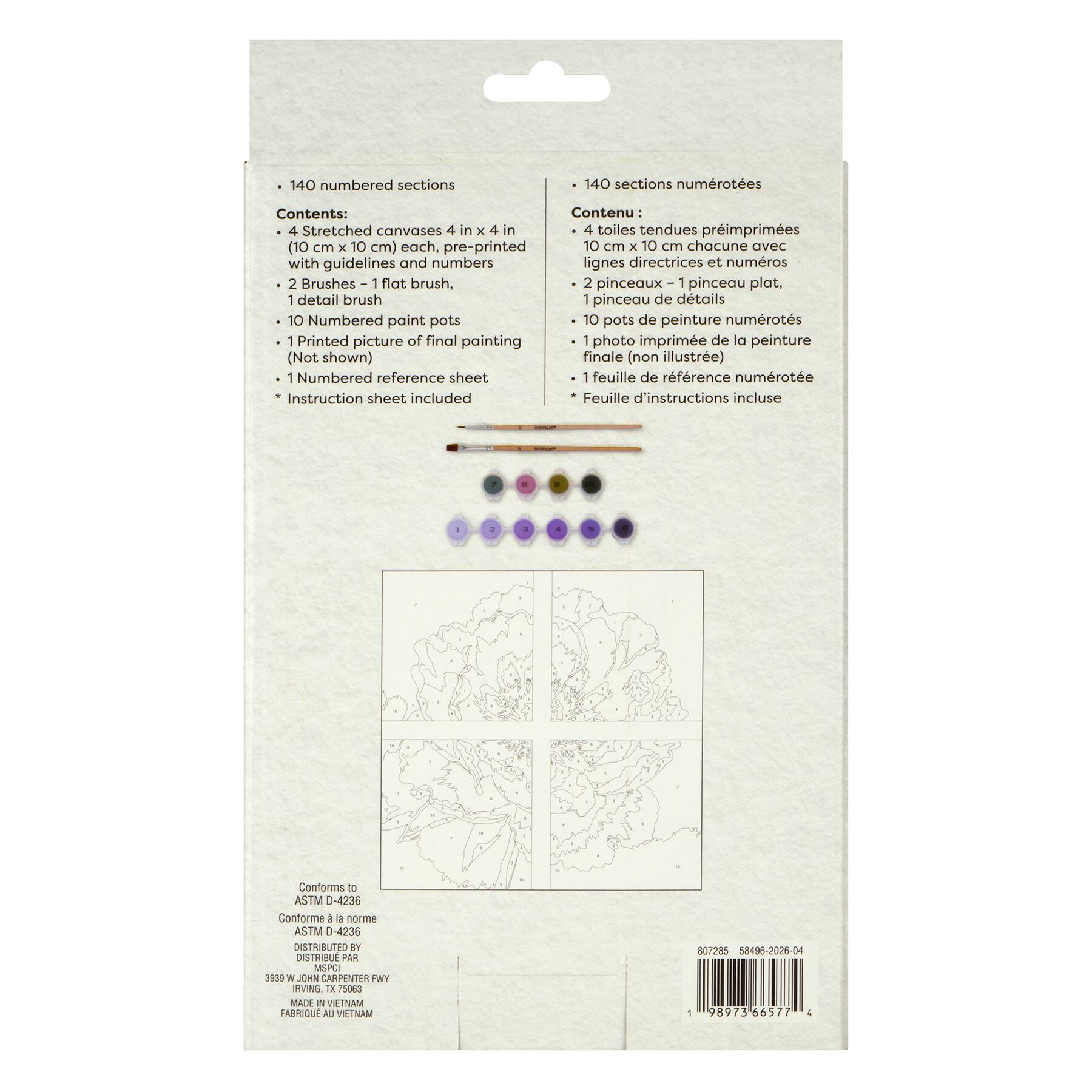 Purple Flower Paint-by-Number Gallery Mini Kit by Artist's Loft®