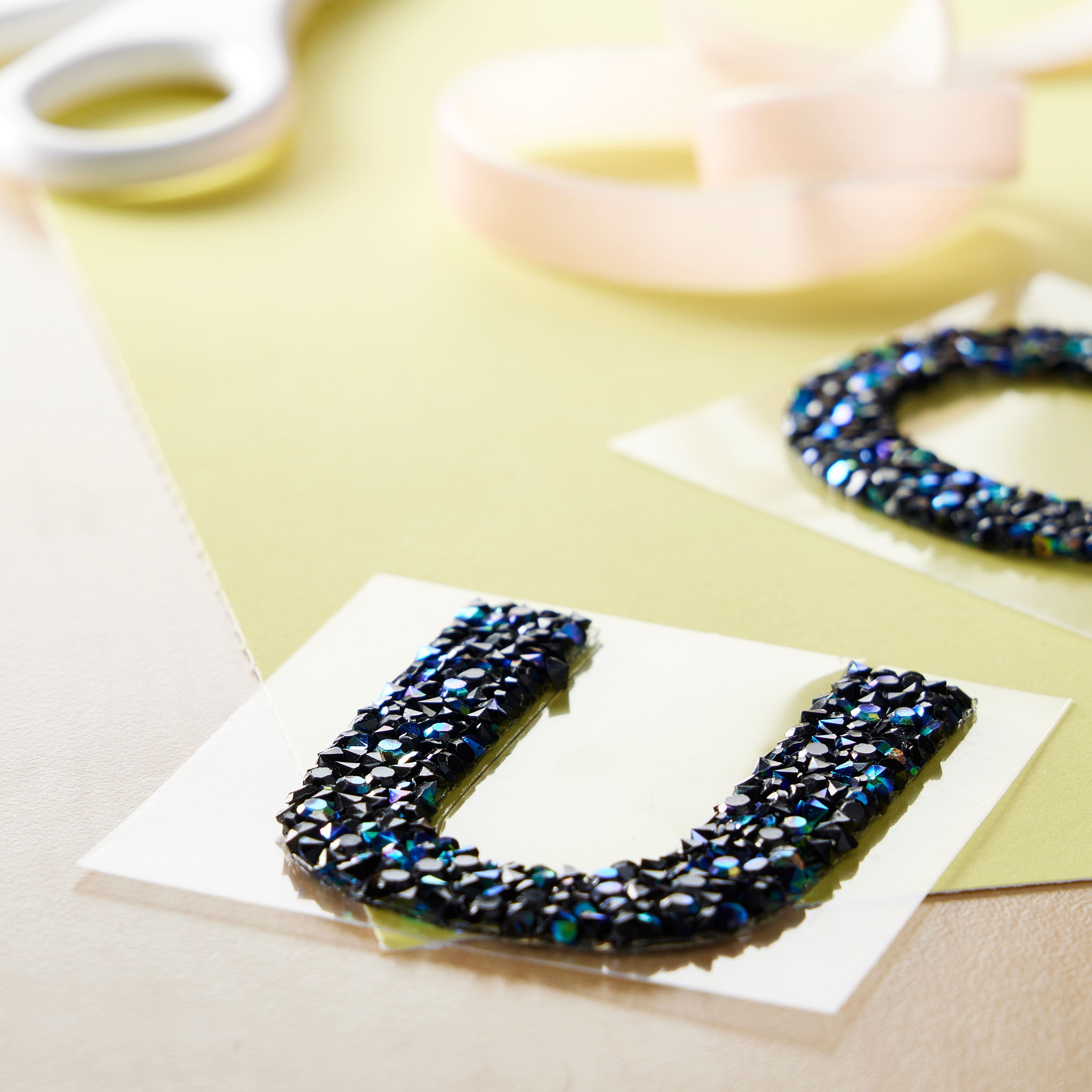 12 Pack: Black AB Letter Bling Sticker by Recollections®