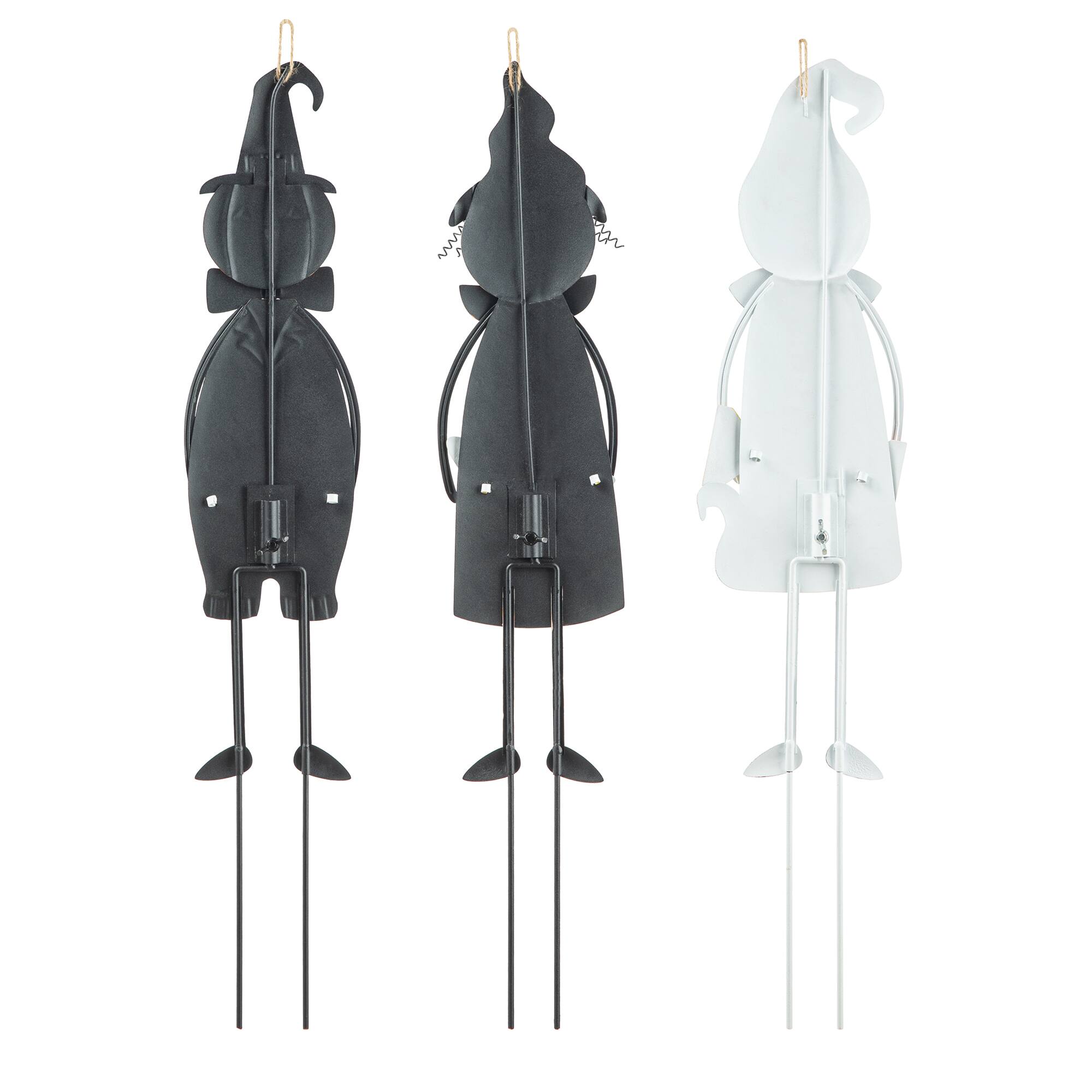 Glitzhome® 2ft. Halloween Metal Ghost, Witch and Pumpkin Yard Stake Set