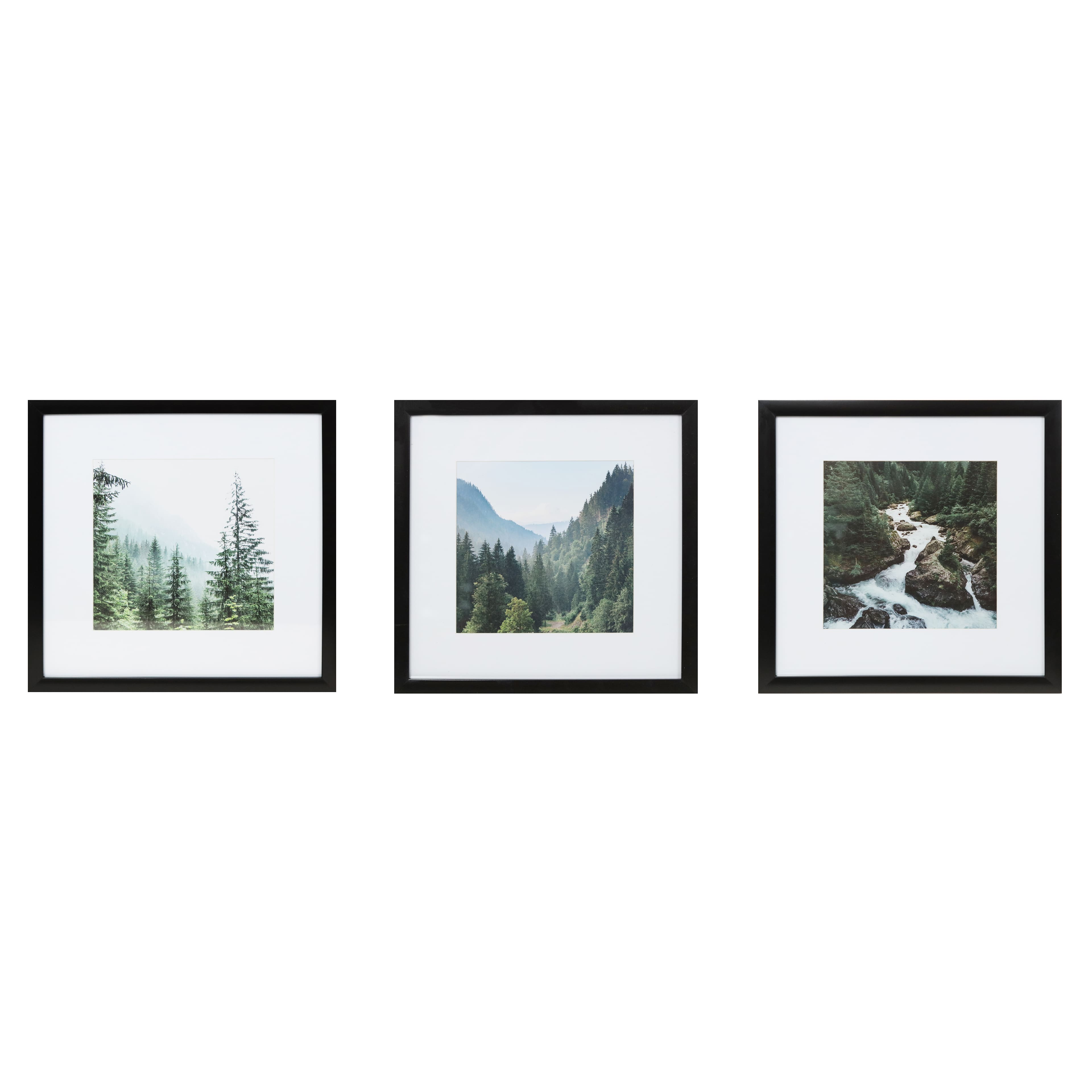 3 Pack Gallery™ Black Frame with Mat by Studio Décor