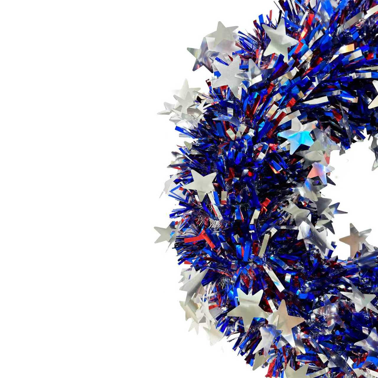 Red, White & Blue 18" Tinsel Wreath by Celebrate It®