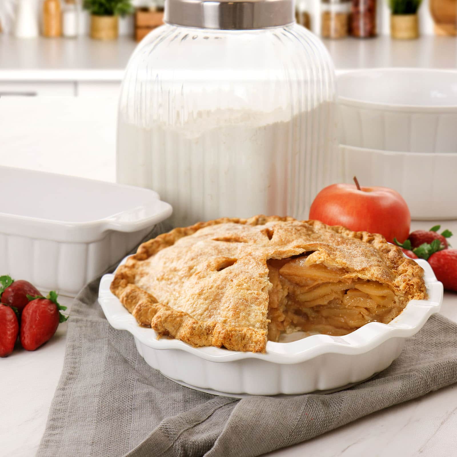 Gibson Elite® White Ceramic Bakeware Set