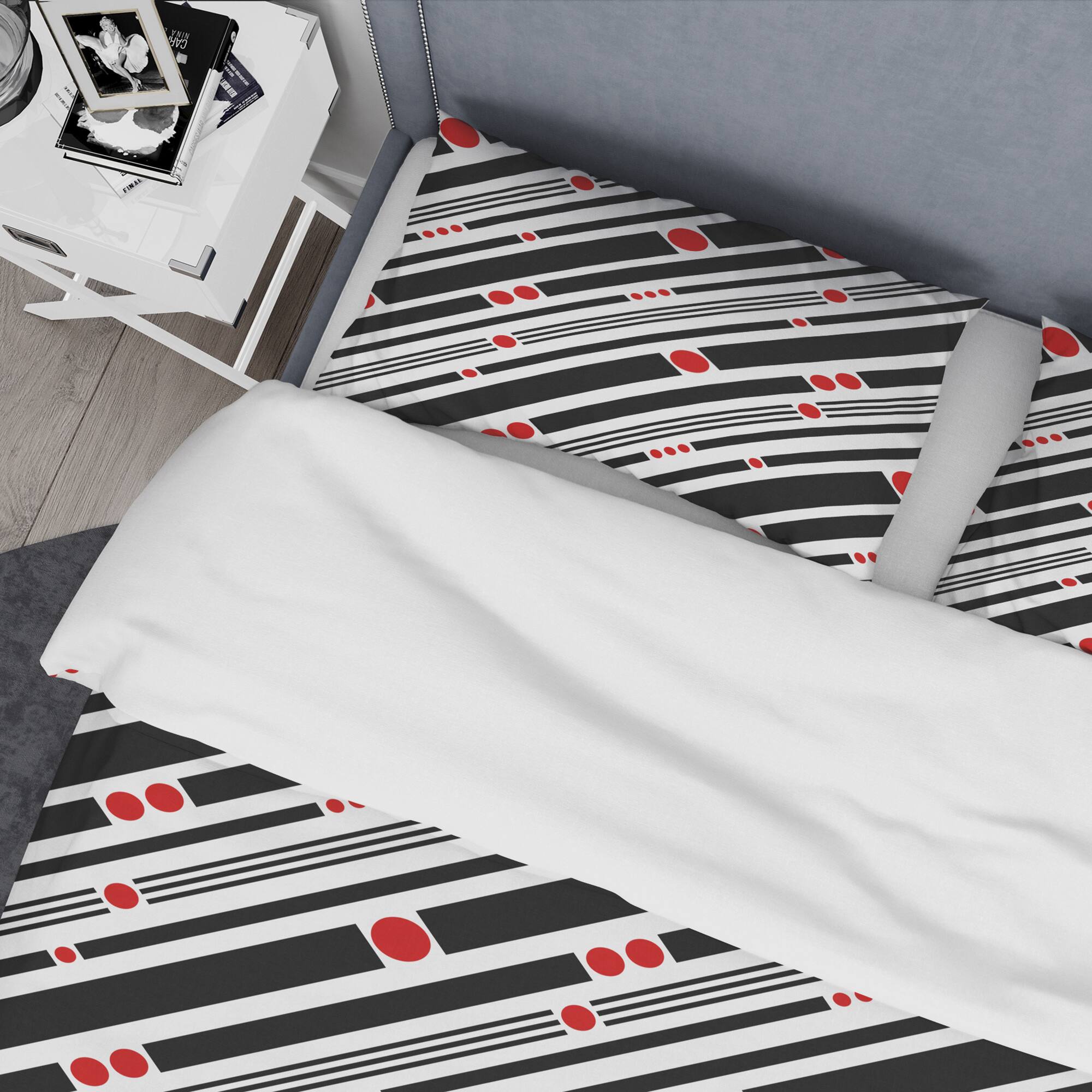 Designart 'Retro Geometrical Abstract Minimal Pattern XII' Mid-Century Duvet Cover Set