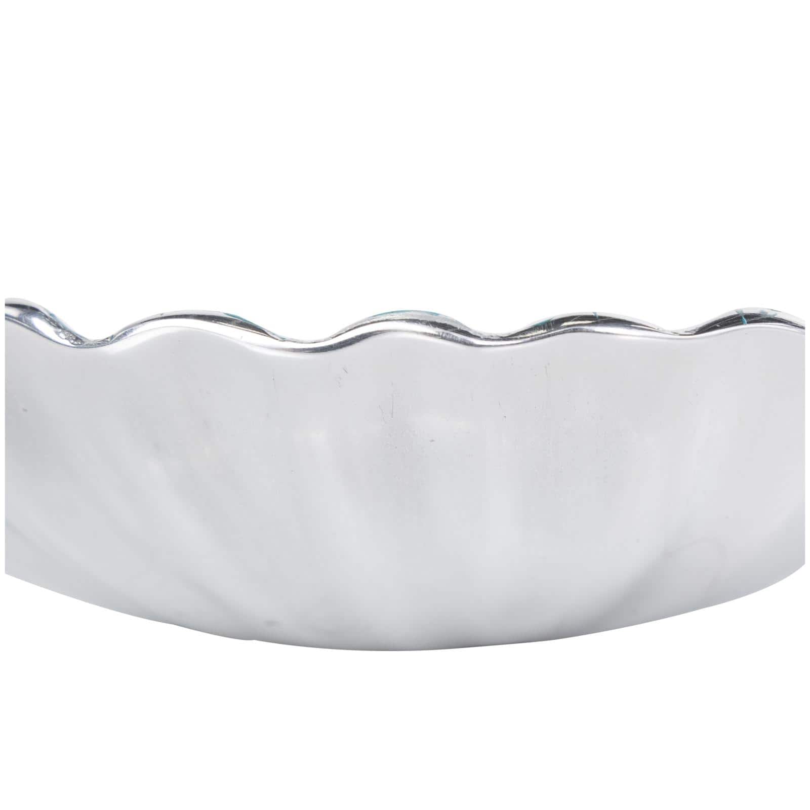 Teal & Silver Handmade Enameled Aluminum Shell Bowl Set