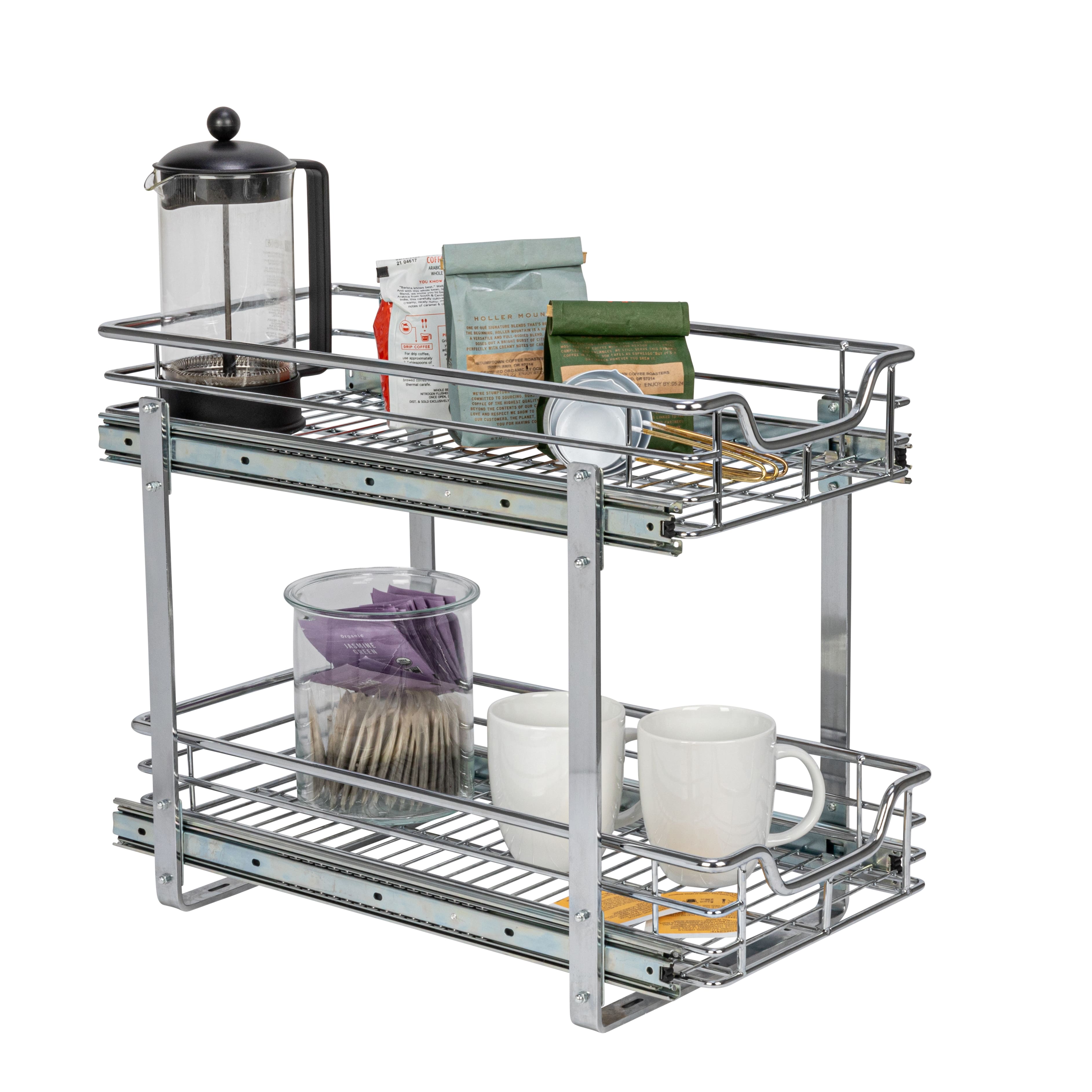 Household Essentials Glidez Chrome 2-Tier Cabinet Organizer