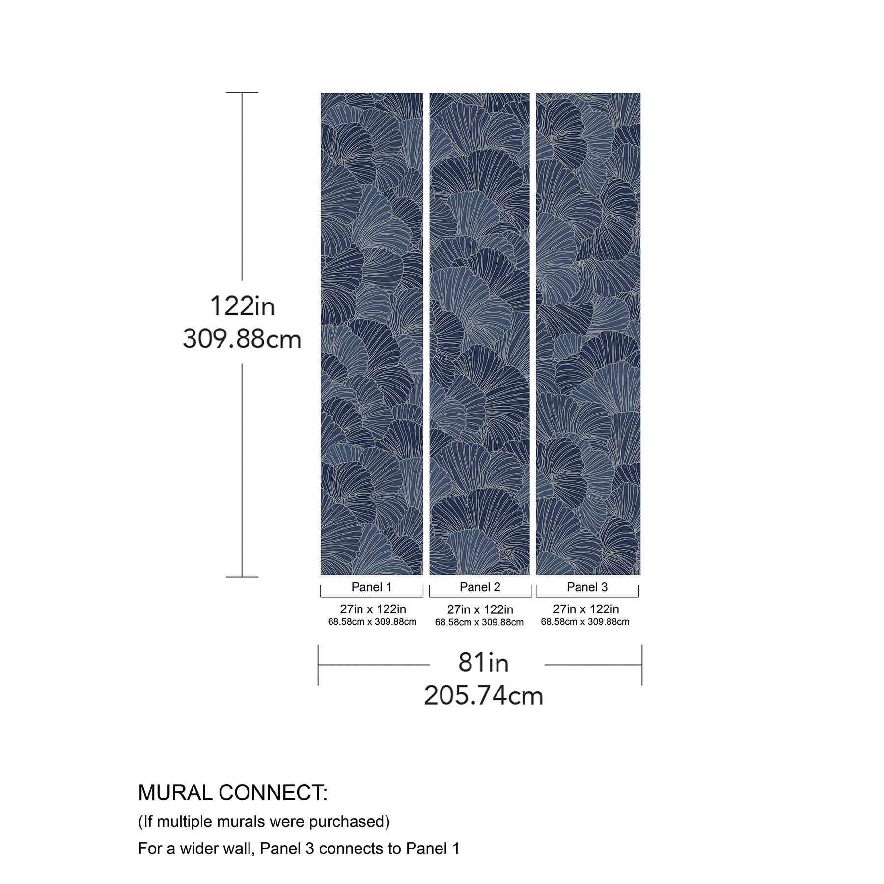 Katie Hunt Royal Blue Petals Wall Mural