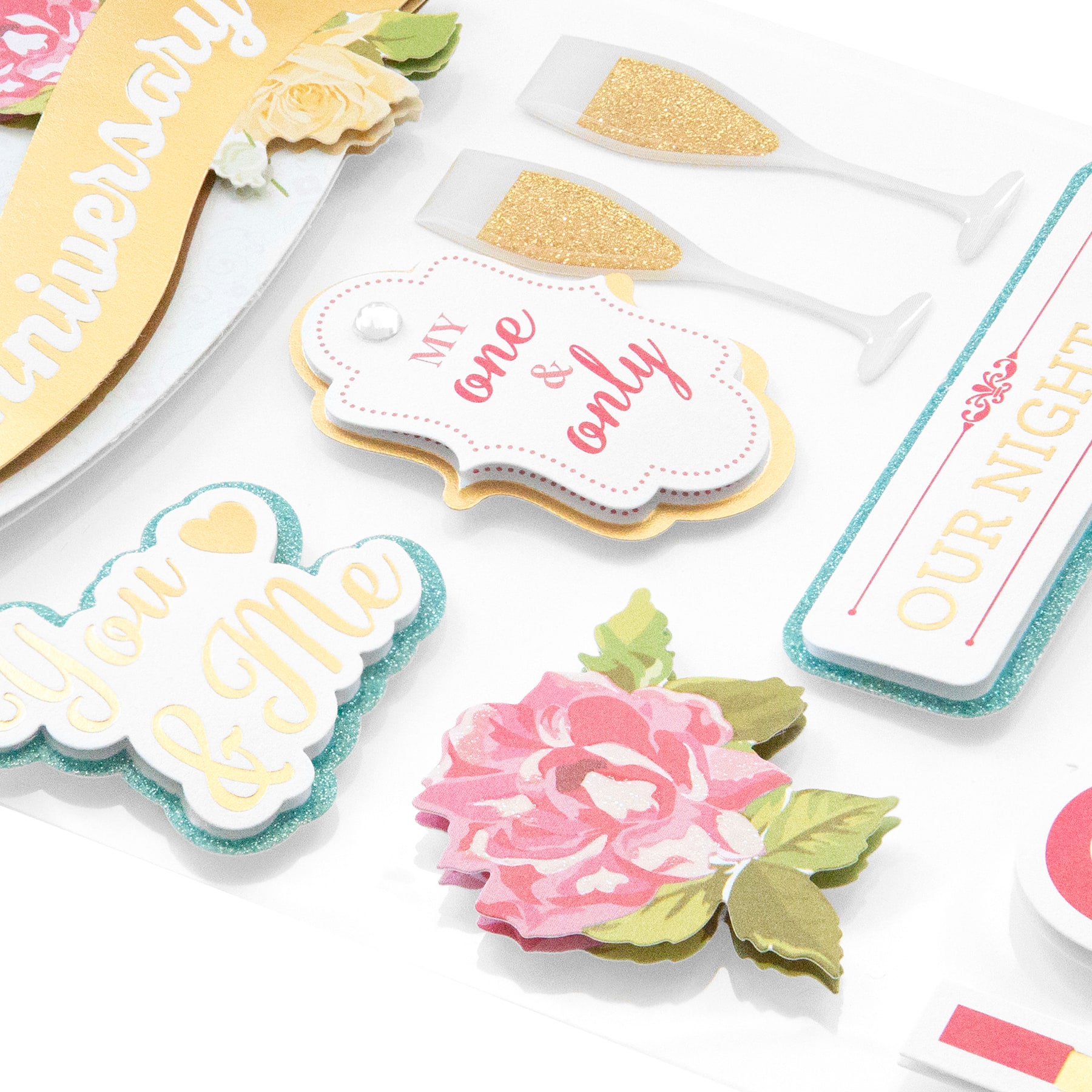 12 Pack: Happy Anniversary 3D Stickers by Recollections™