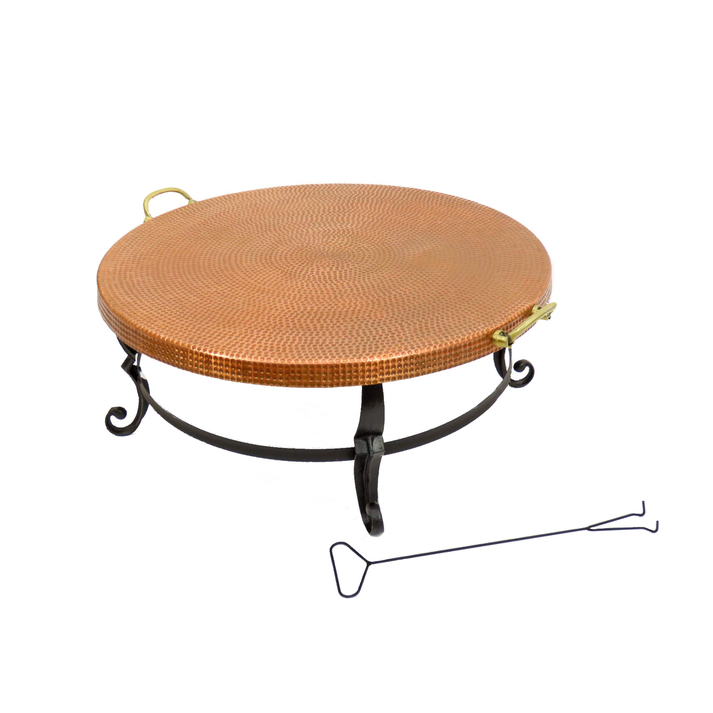 32" Copper Fire Pit with Stand & Tray Cover