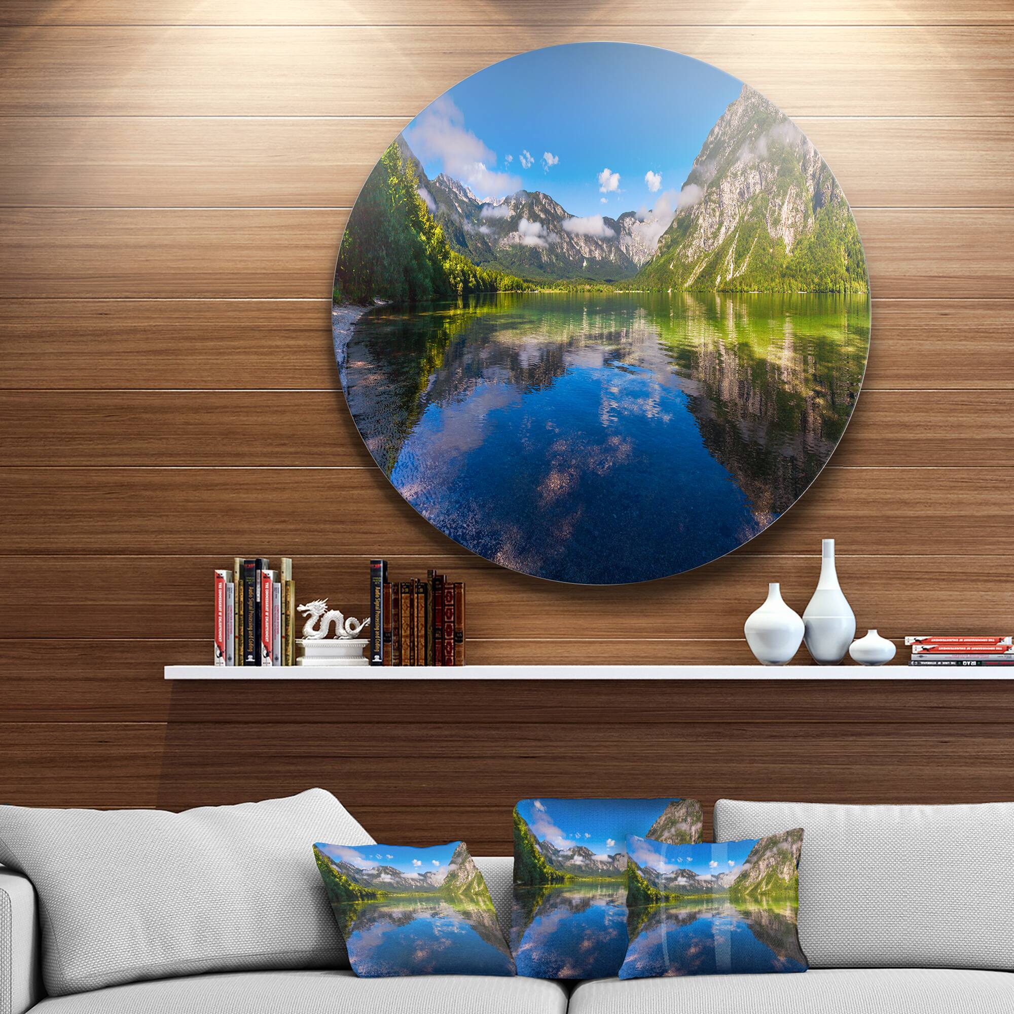 Designart - Bohinj Lake in Triglav National Park' Large Landscape Metal Circle Wall Art