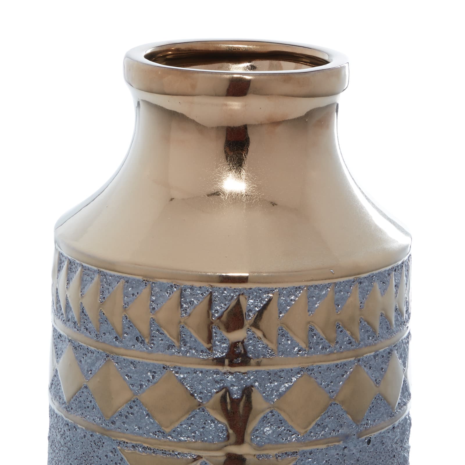 Gold Porcelain Contemporary Vase 18" x 8" x 8"