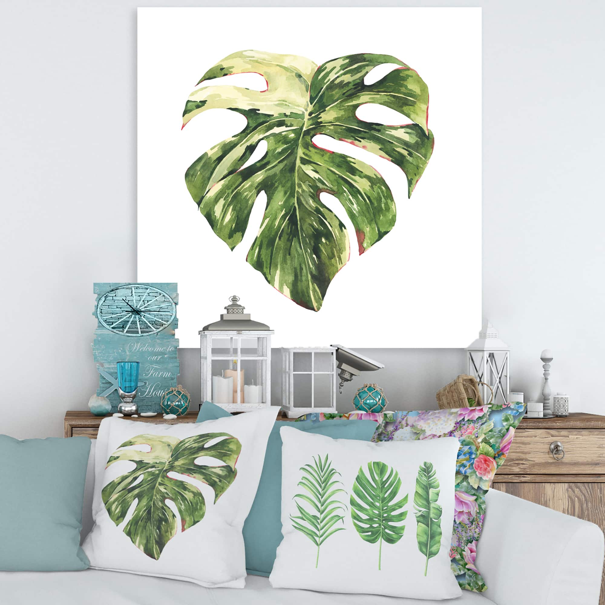 Designart - Tropical Green Leaves In Summer Times III