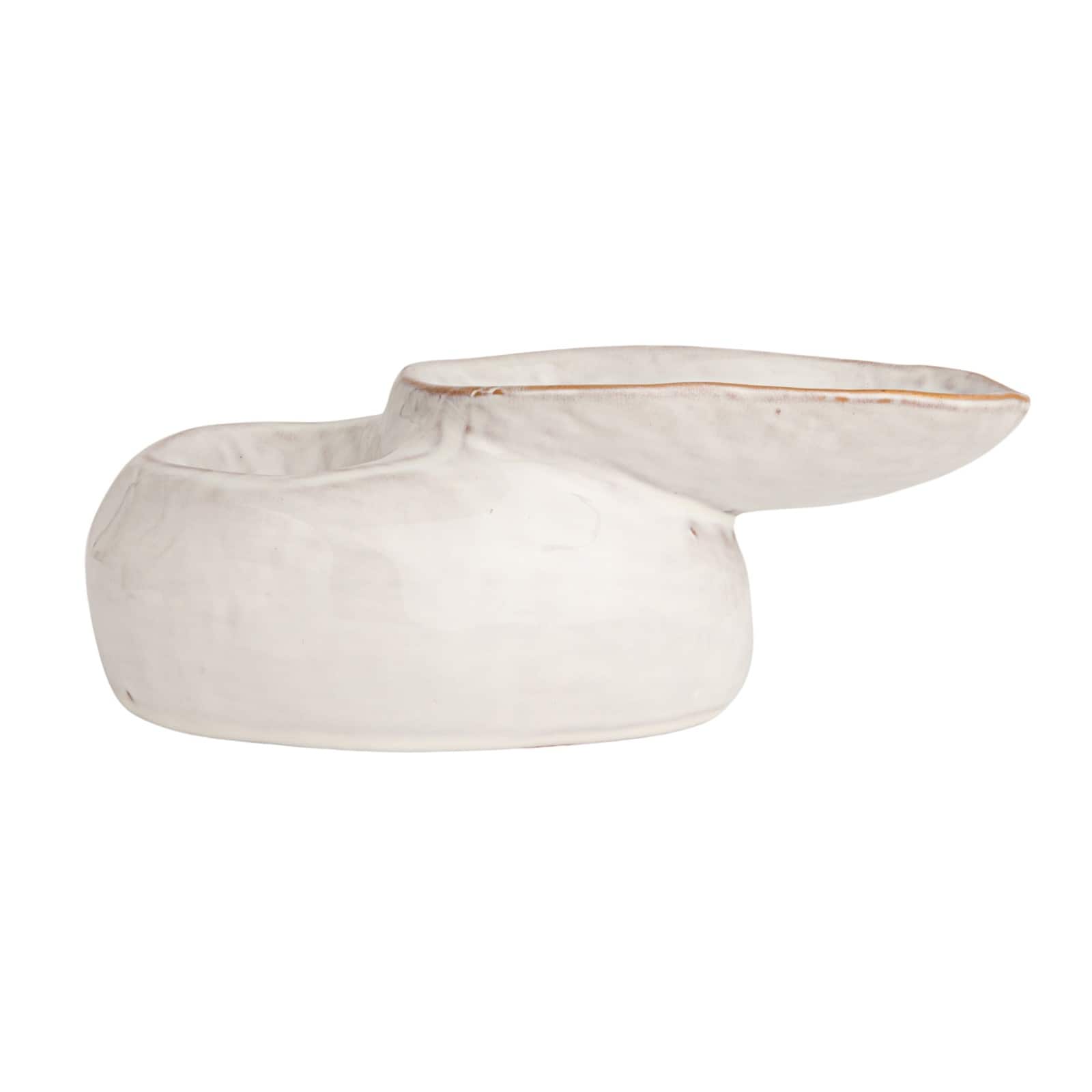 Hello Honey® 8" White Dual Harmony Stoneware Pedestal Dish