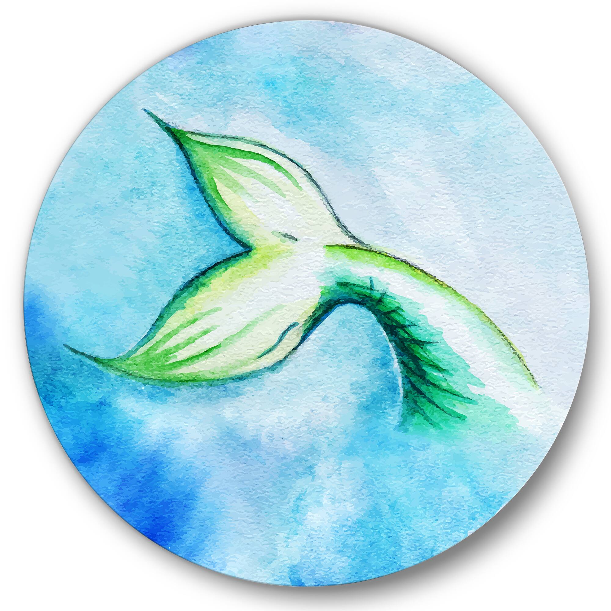 Designart - Mermaid Fish Tail - Nautical & Coastal Metal Circle Wall Art