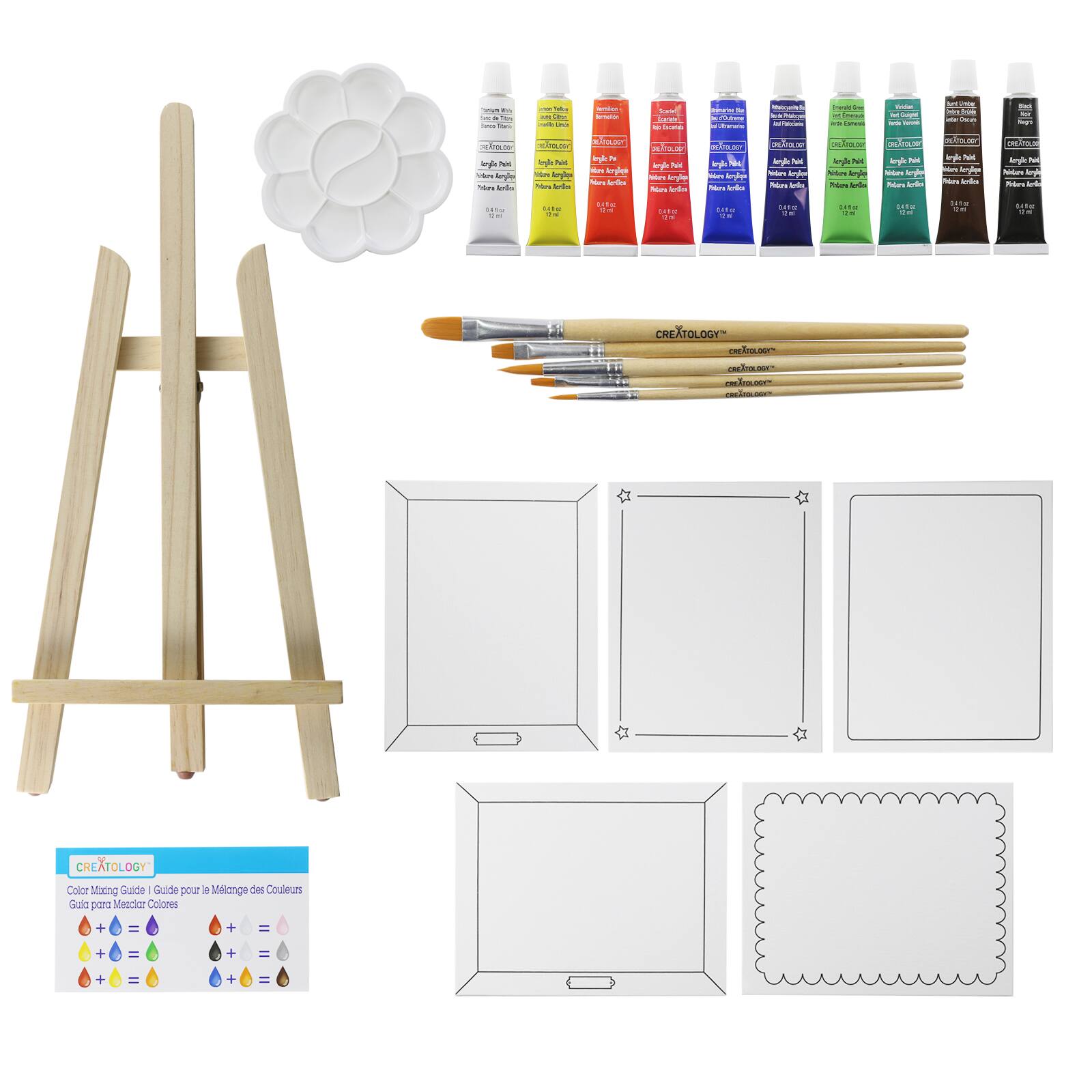 Ceatology Young Artist Painter Kids Art Set w Table Easle - 26pcs