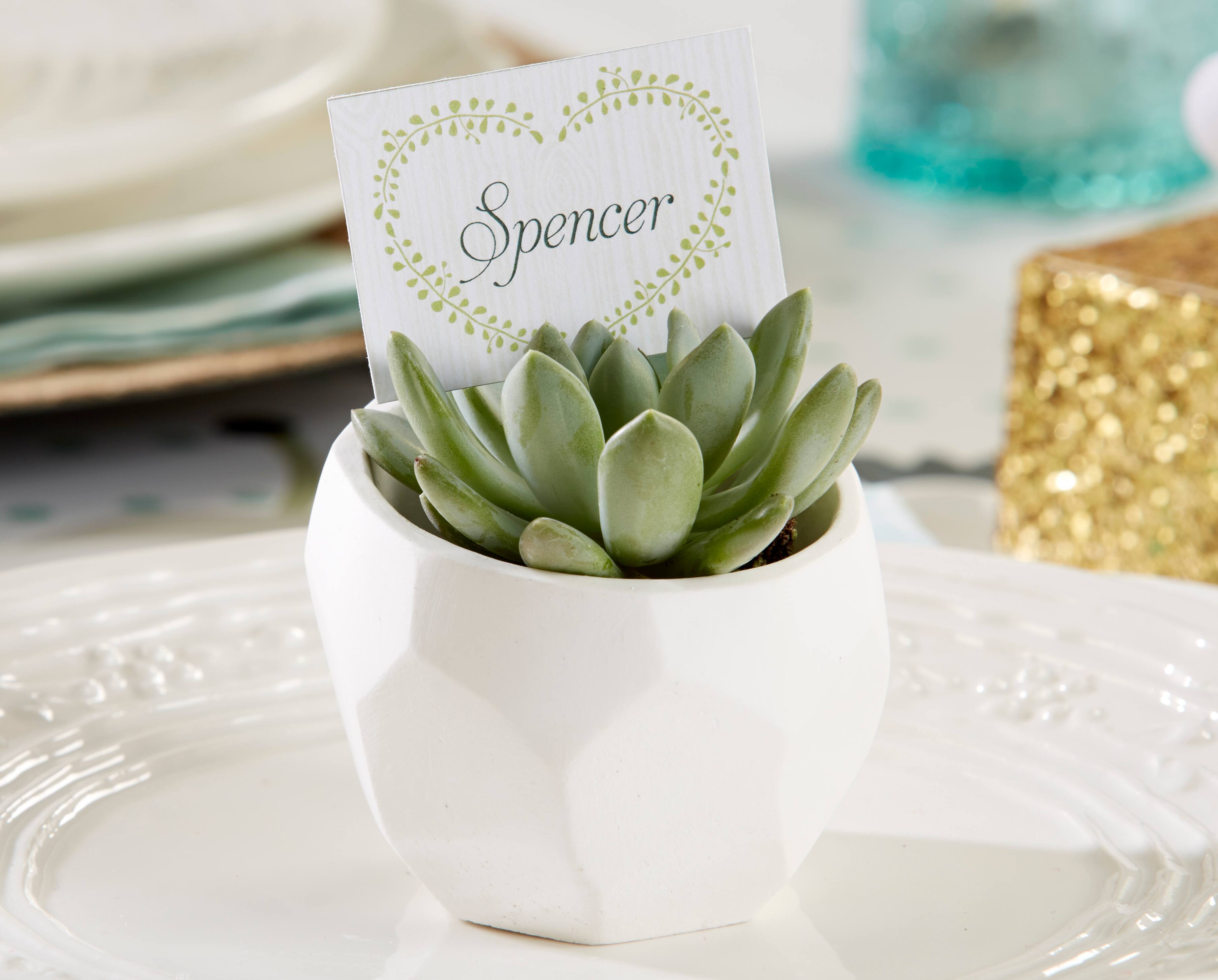 Kate Aspen&#xAE; Modern Garden Geometric White Planter, 8ct.