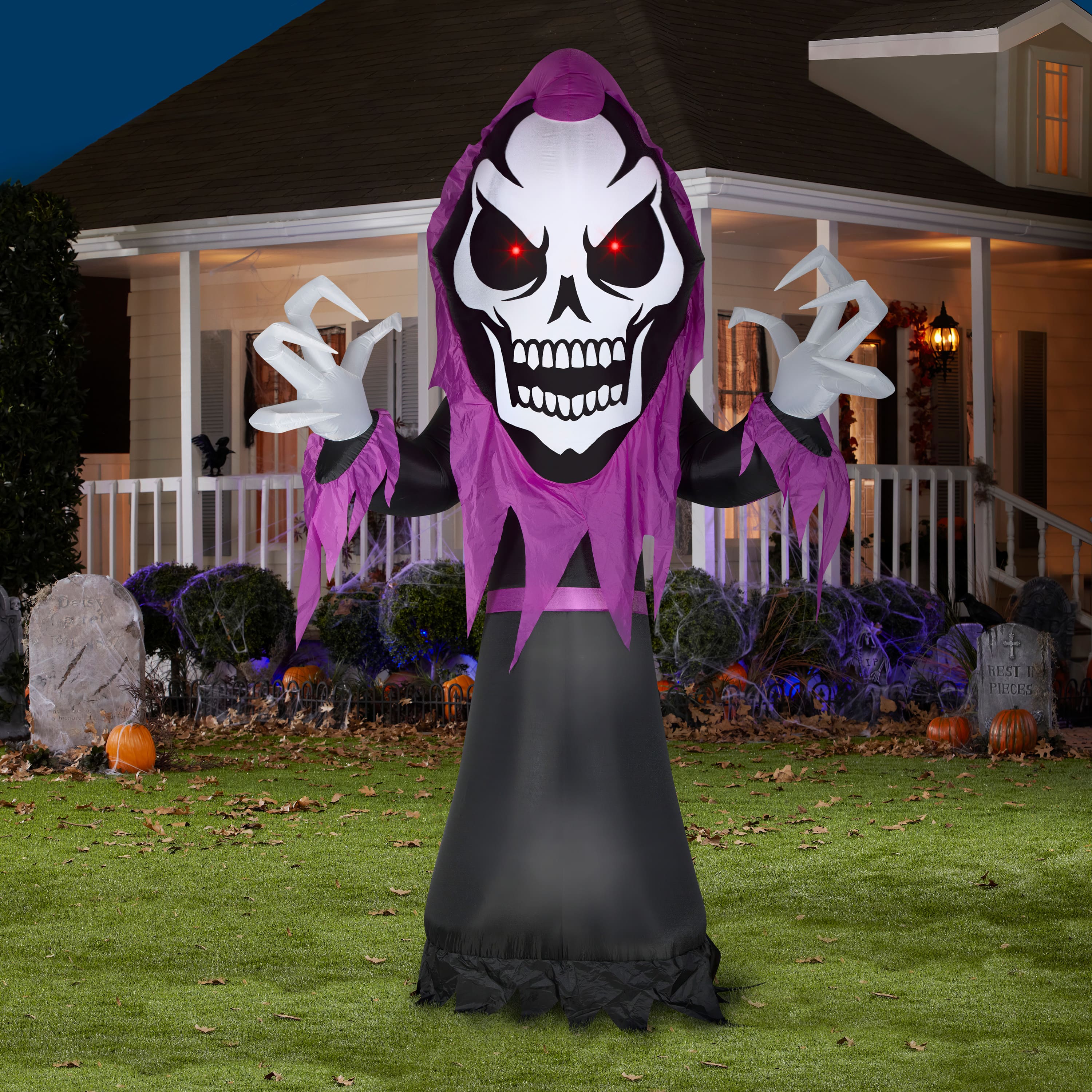 10ft Airblown® Inflatable Halloween Skeleton Reaper With Red Led Eyes